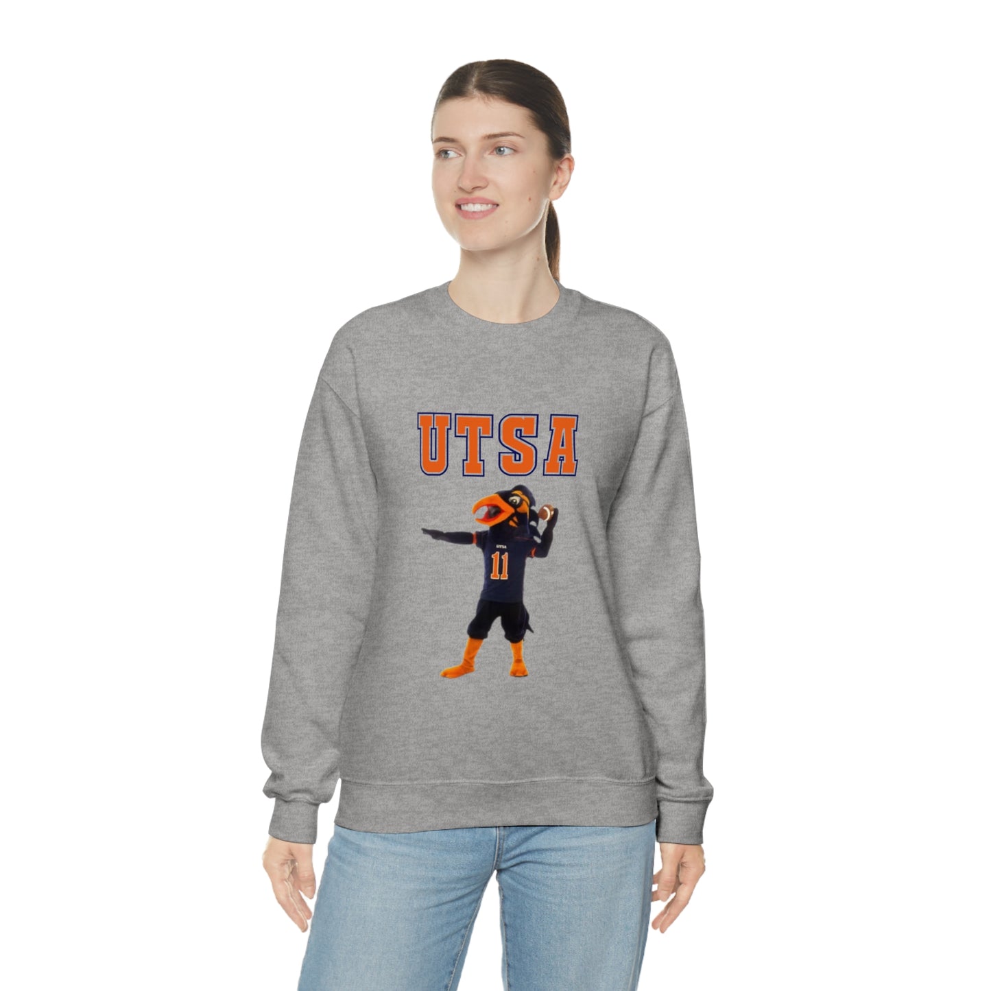 UTSA Mascot Roadrunner San Antonio Texas Unisex Heavy Blend Crewneck Sweatshirt