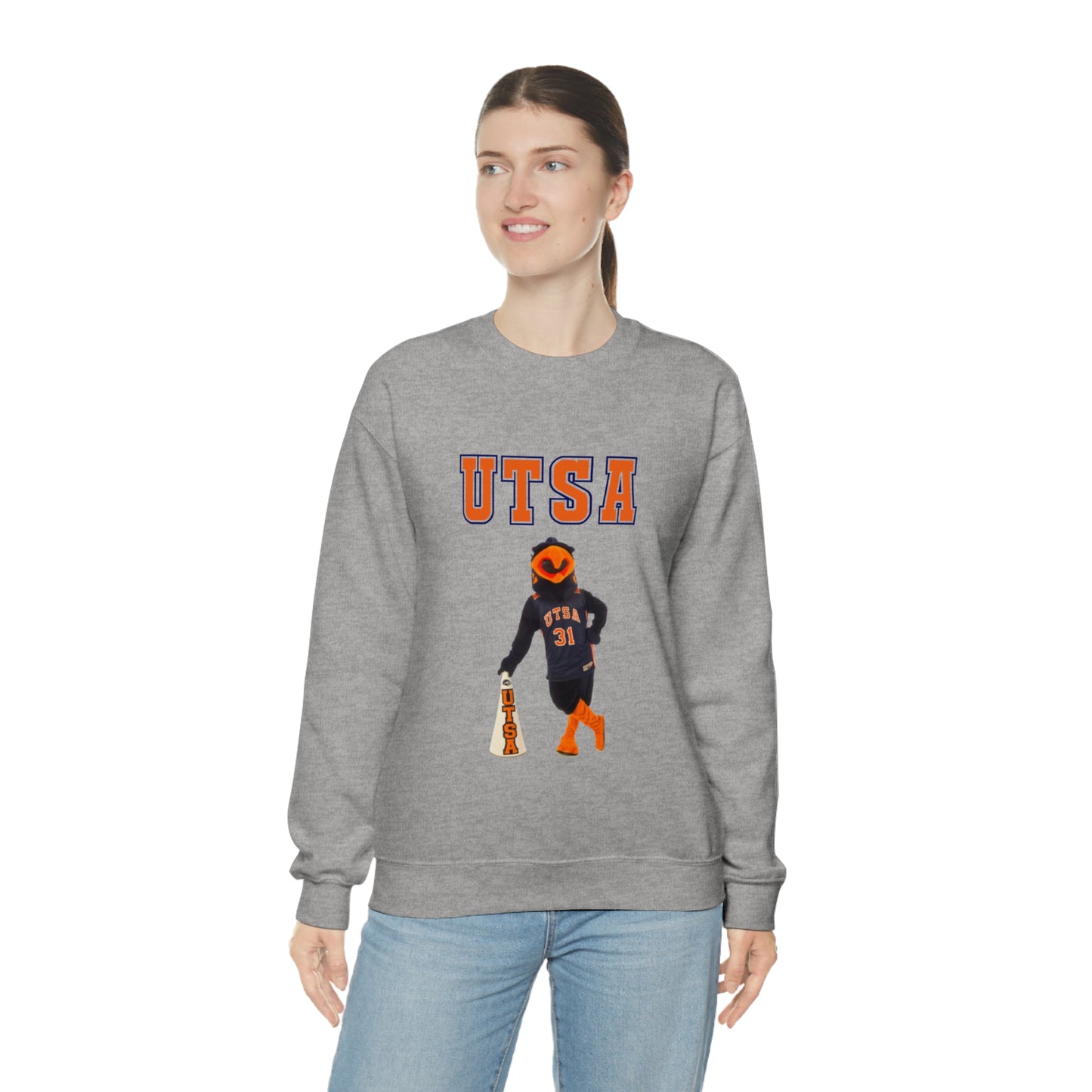 UTSA Mascot Roadrunner San Antonio Texas Unisex Heavy Blend Crewneck Sweatshirt
