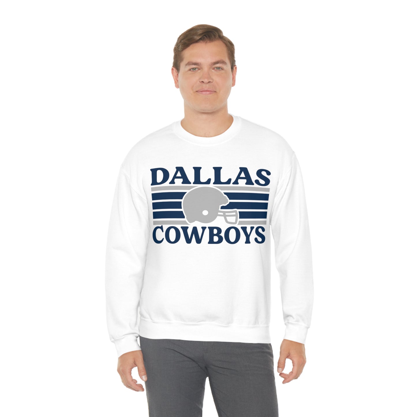 Retro Style Dallas Football Unisex Heavy Blend Crewneck Sweatshirt