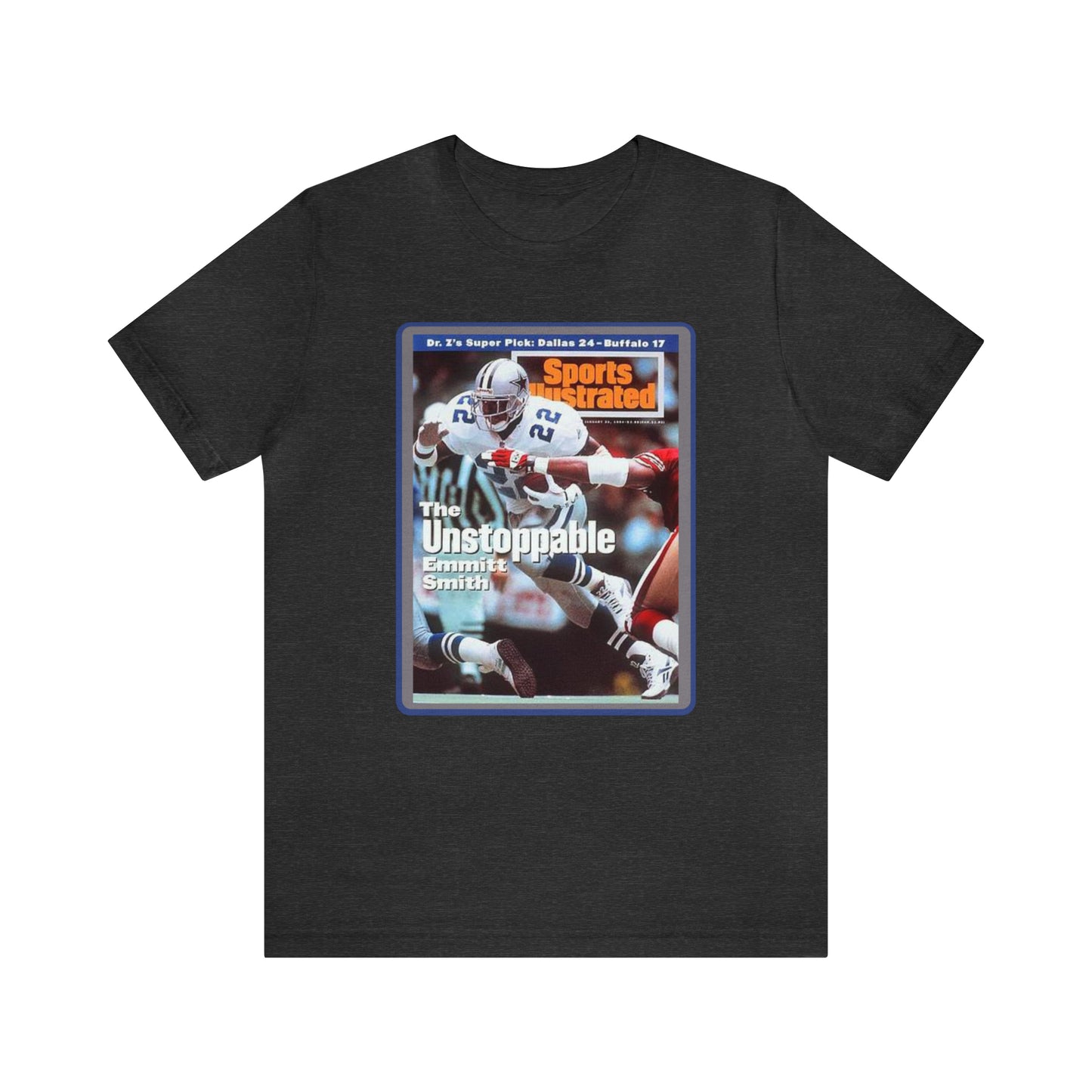 90s Throwback Dallas Cowboys Emmitt Smith v3 Sports Illustrated Magazine Unisex Jersey Short Sleeve Tee