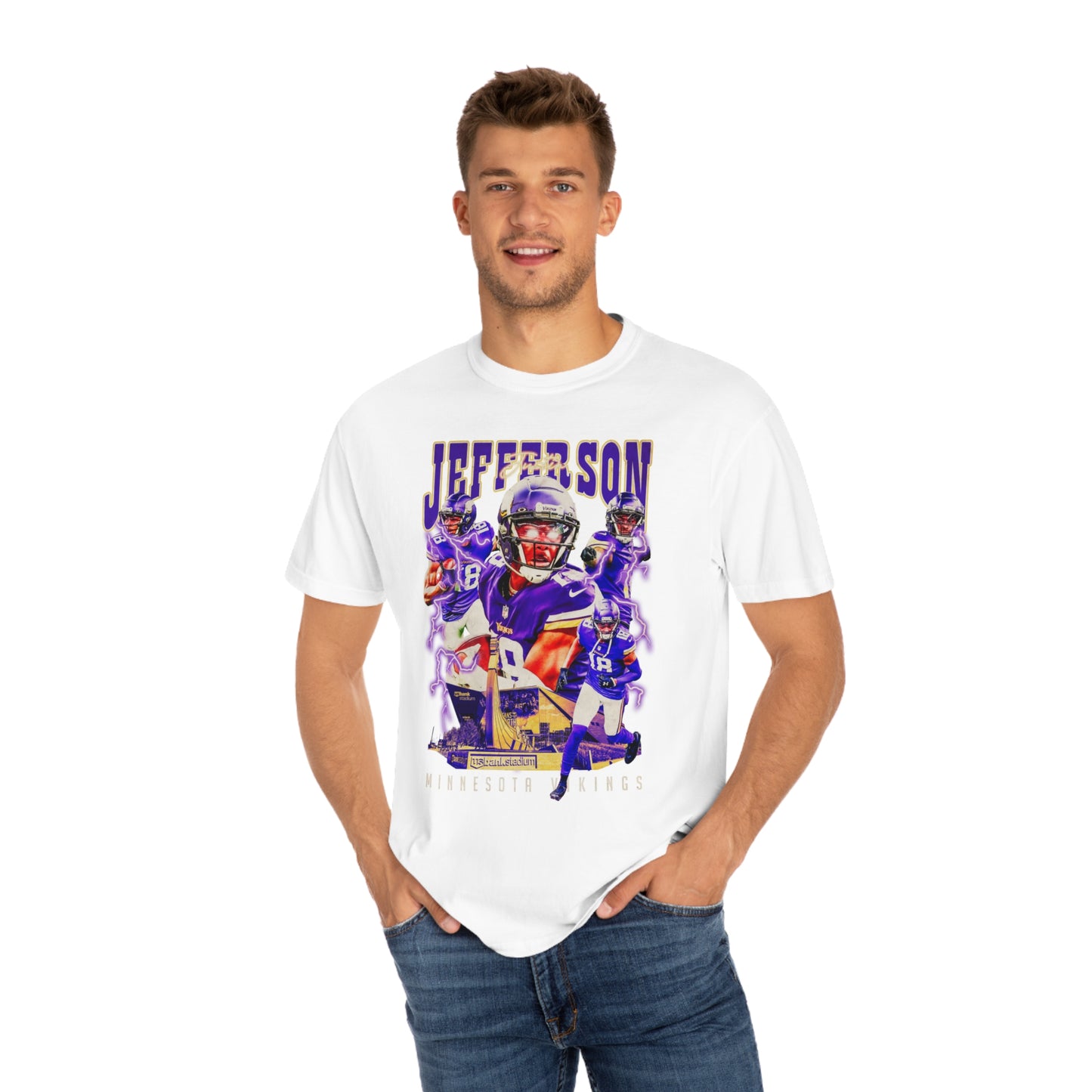 Jefferson Vikings Football Unisex Garment-Dyed T-shirt
