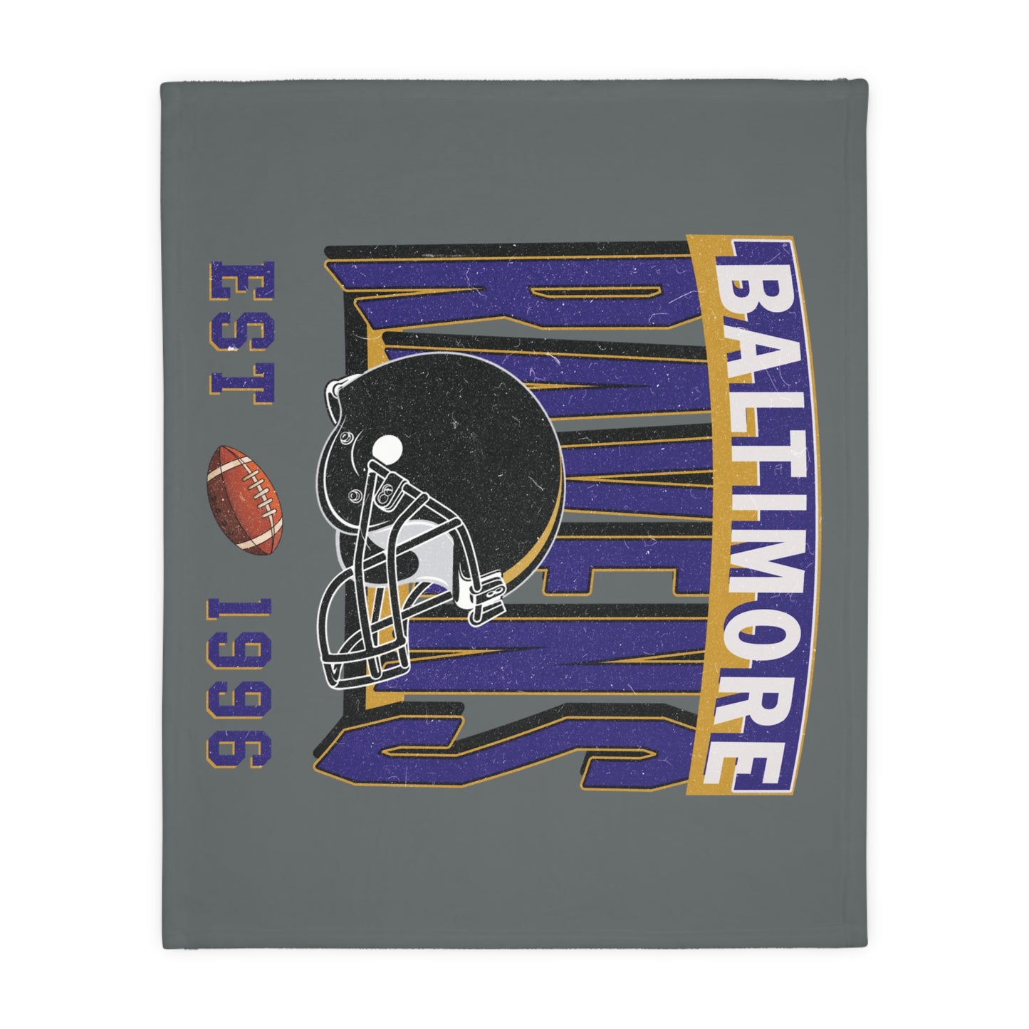 Baltimore Football Velveteen Minky Throw Blanket