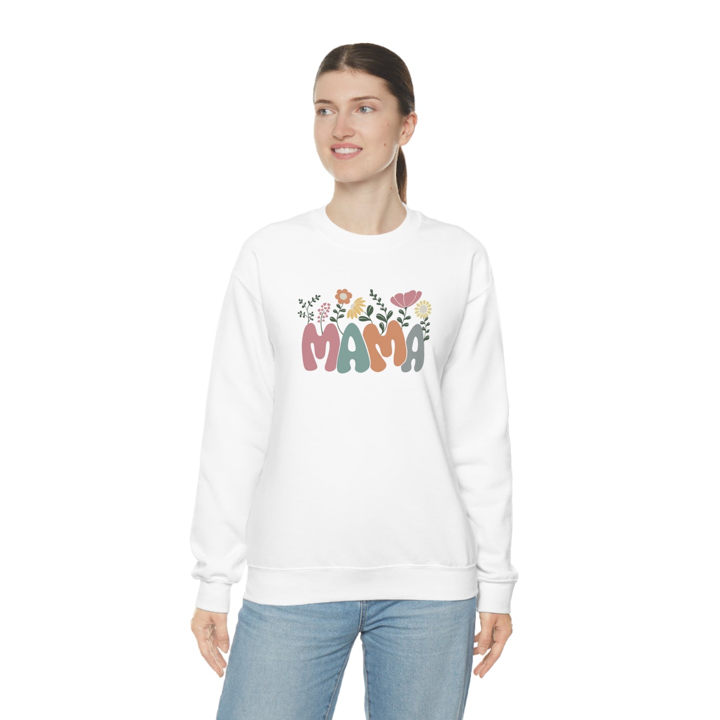 Mama Floral Unisex DryBlend® Crewneck Sweatshirt