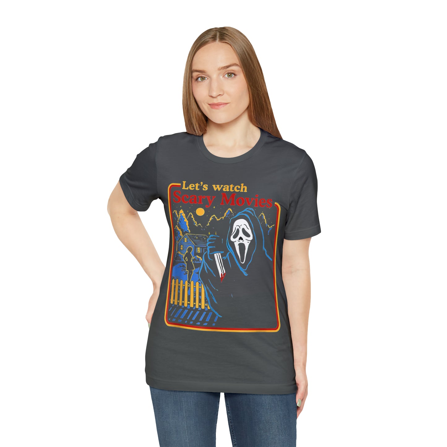 Scream Let's Watch Scary Movies | Unisex Jersey Short Sleeve Tee