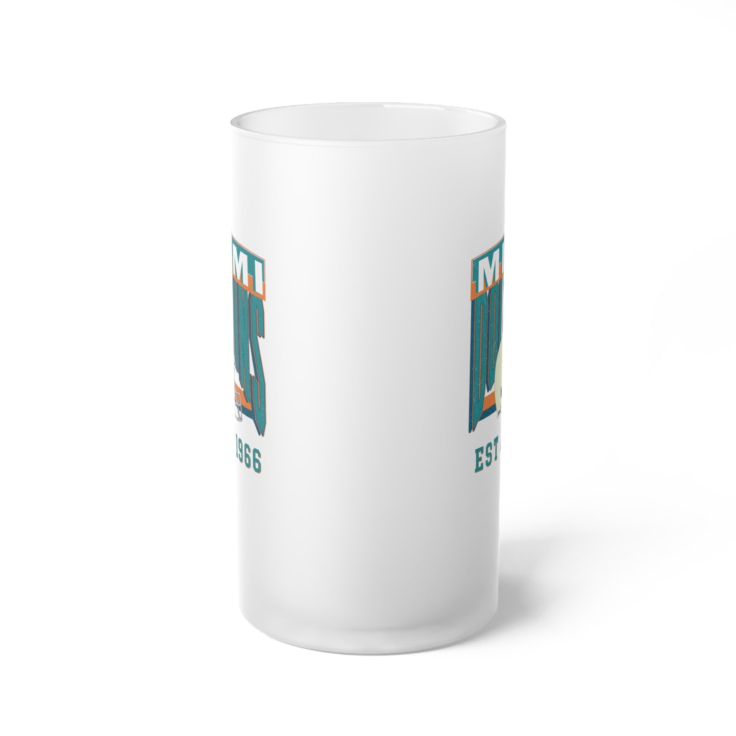 Miami Football Frosted Glass Beer Mug