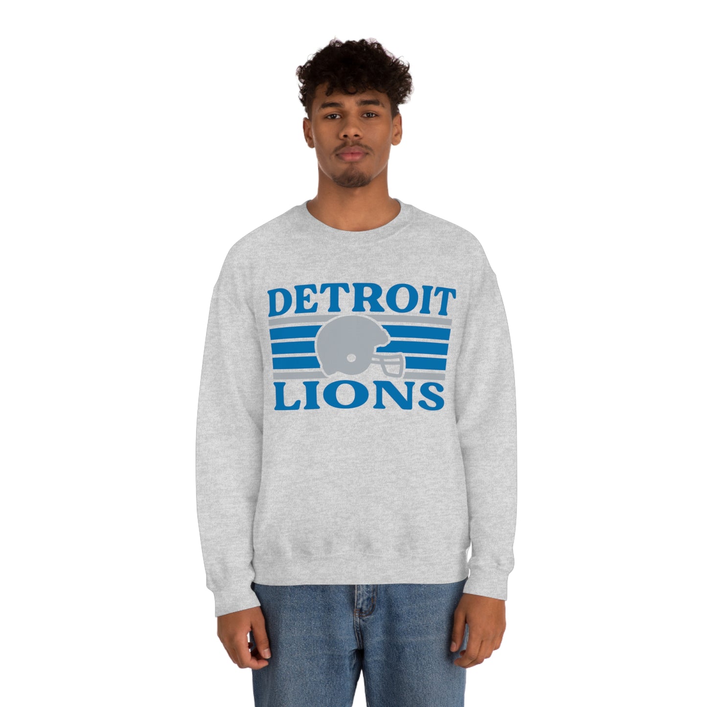 Retro Style Detroit Football Unisex Heavy Blend Crewneck Sweatshirt