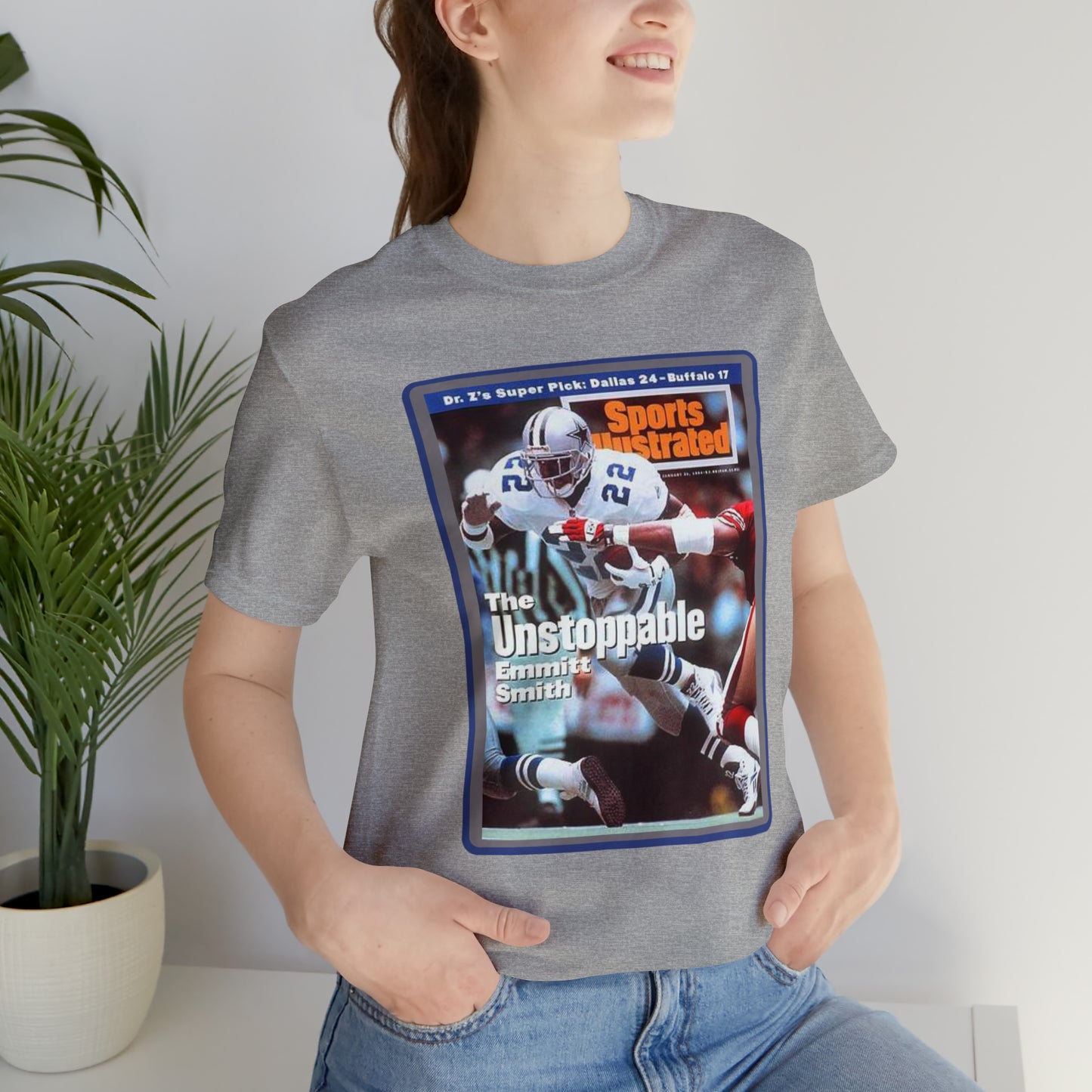 90s Throwback Dallas Cowboys Emmitt Smith v3 Sports Illustrated Magazine Unisex Jersey Short Sleeve Tee