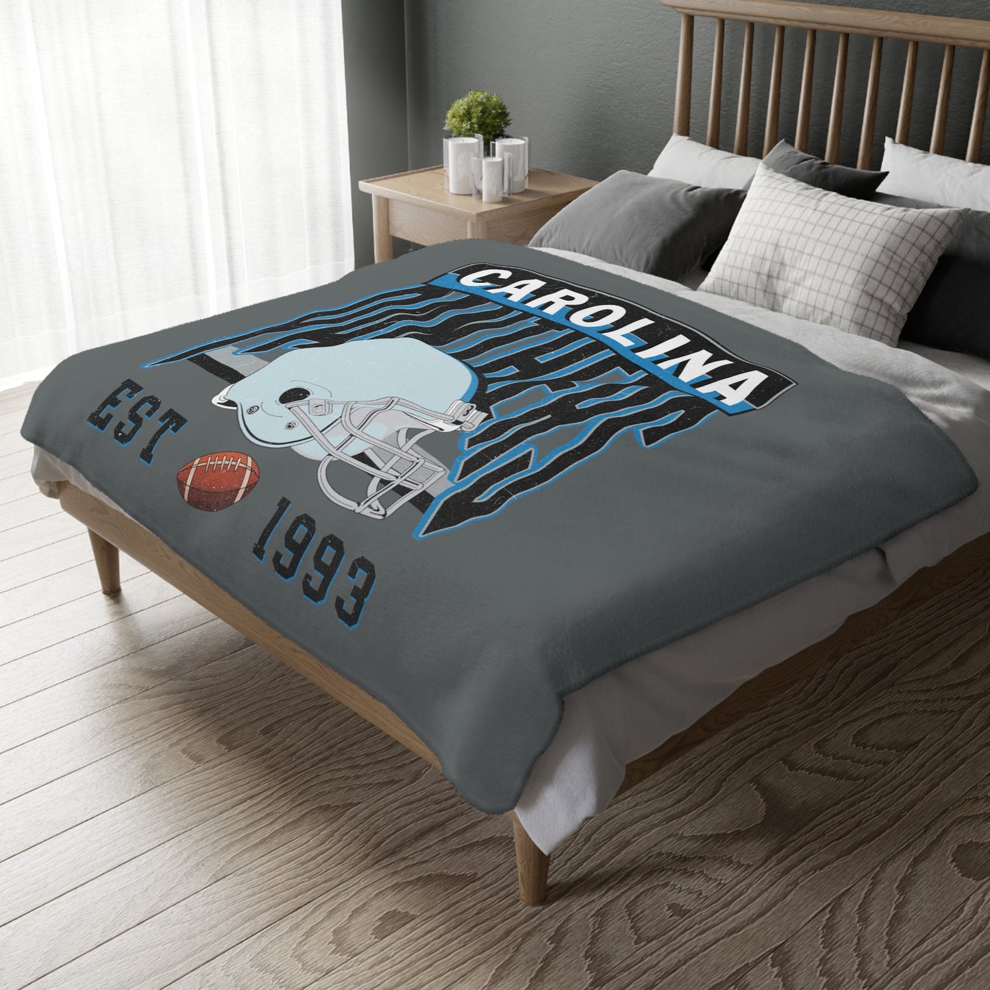 Carolina Football Velveteen Minky Throw Blanket