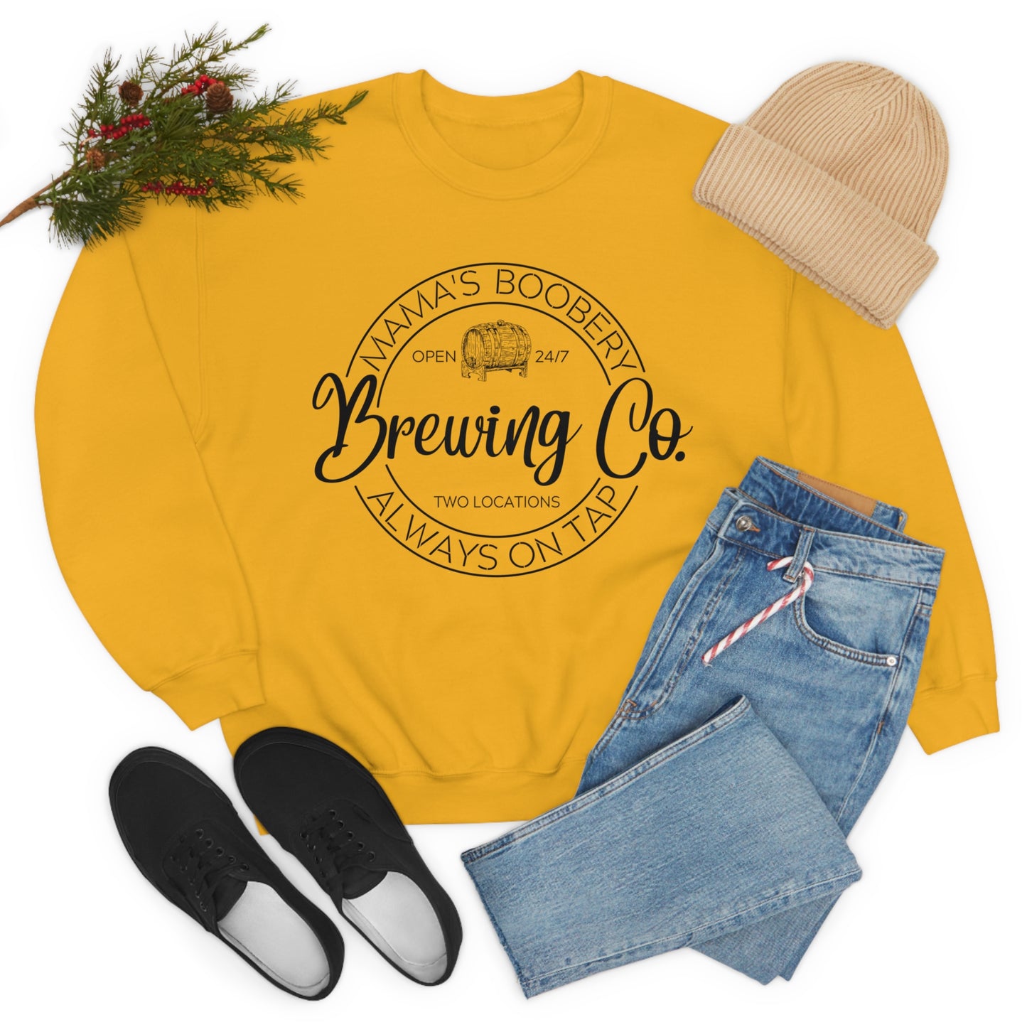 Moms Boobery Brewery Unisex DryBlend® Crewneck Sweatshirt