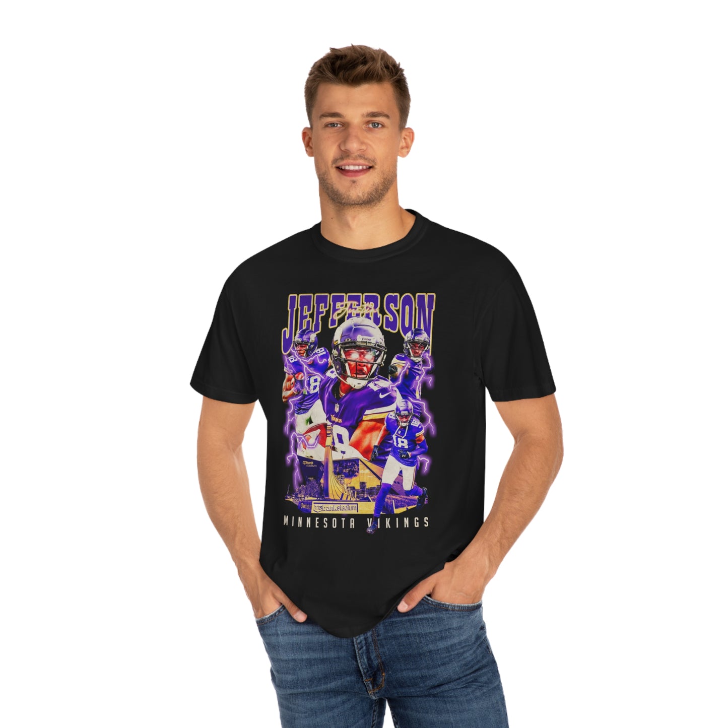 Jefferson Vikings Football Unisex Garment-Dyed T-shirt