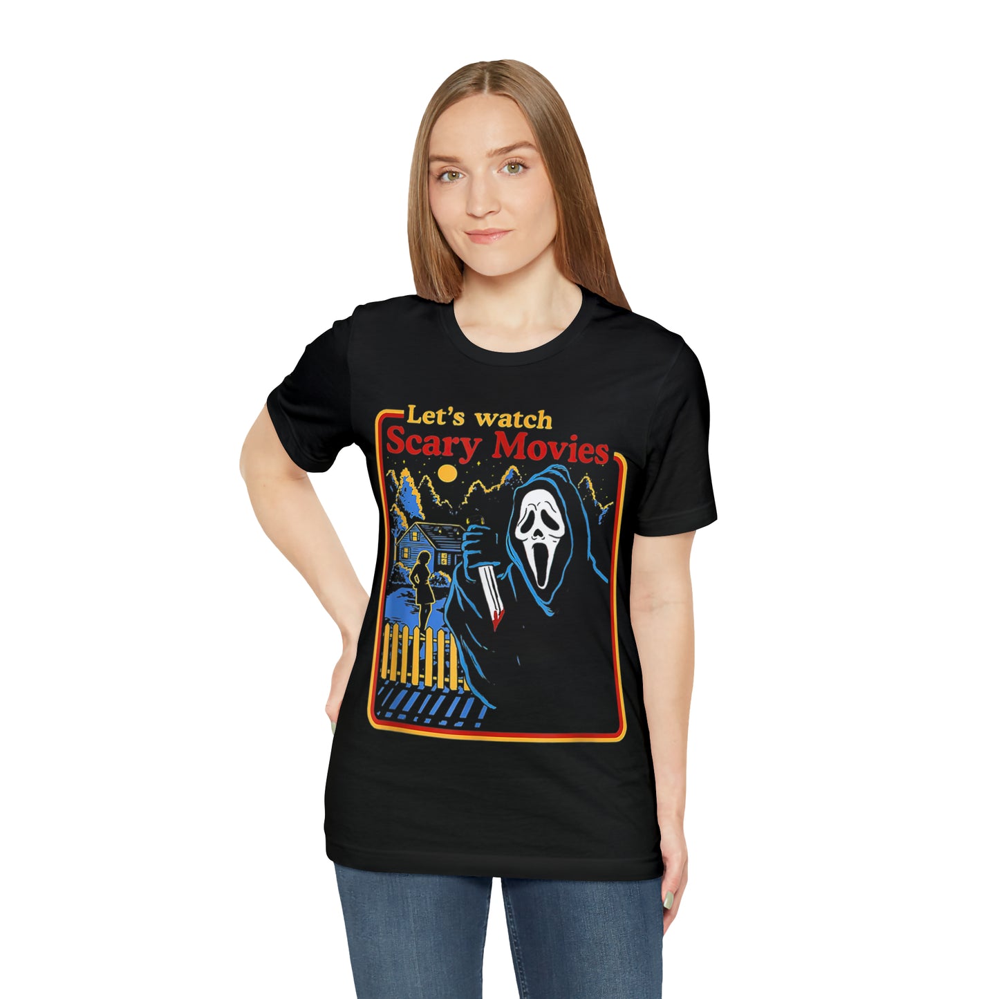 Scream Let's Watch Scary Movies | Unisex Jersey Short Sleeve Tee
