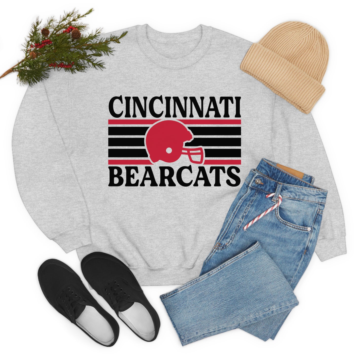 Retro Style Bearcats Football Unisex Heavy Blend Crewneck Sweatshirt
