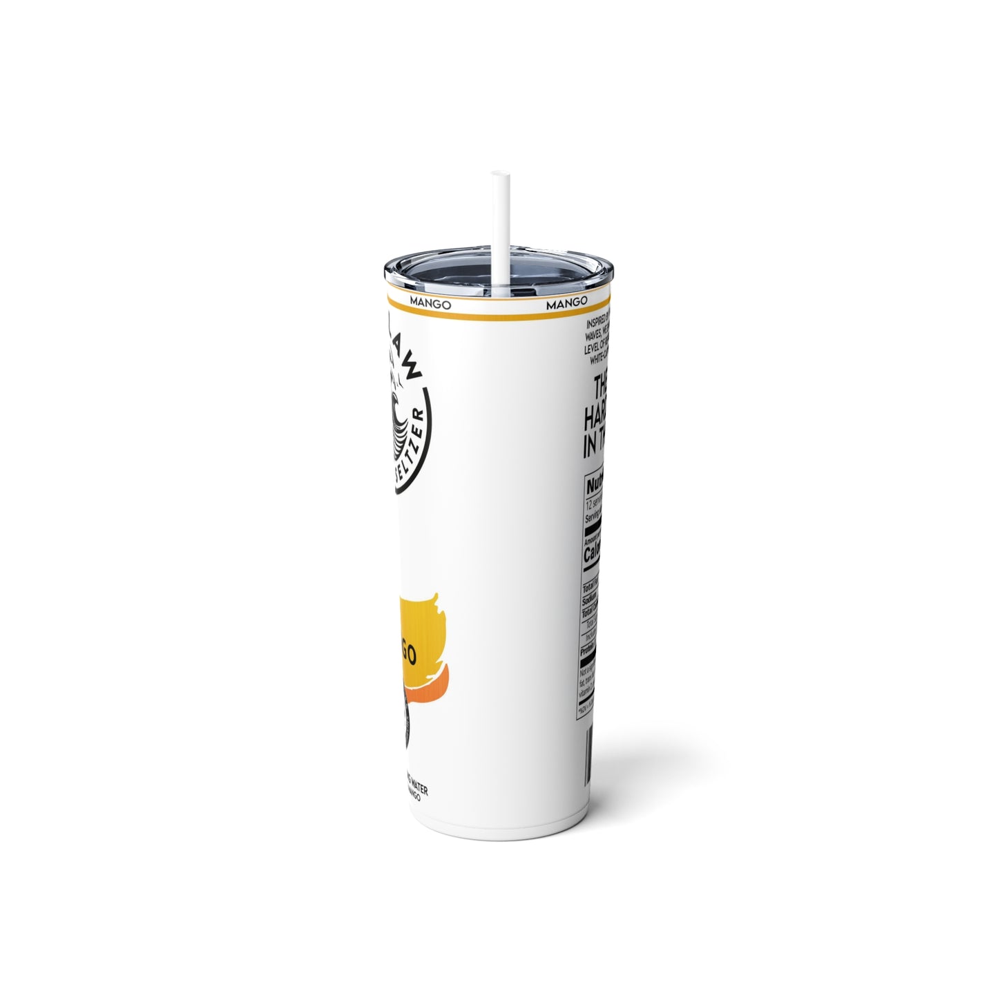 Seltzer Inspired Skinny Steel Tumbler with Straw, 20oz