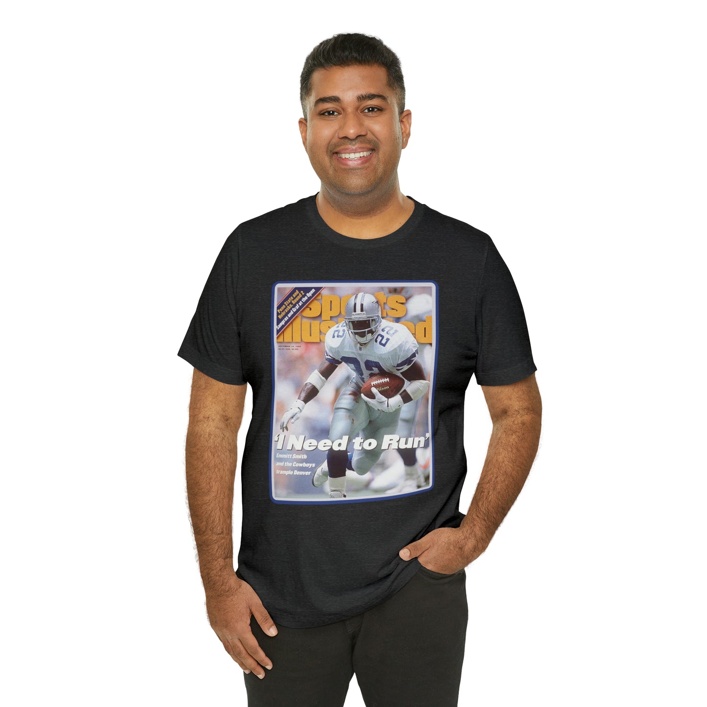 90s Throwback Dallas Cowboys Emmitt Smith v2 Sports Illustrated Magazine Unisex Jersey Short Sleeve Tee