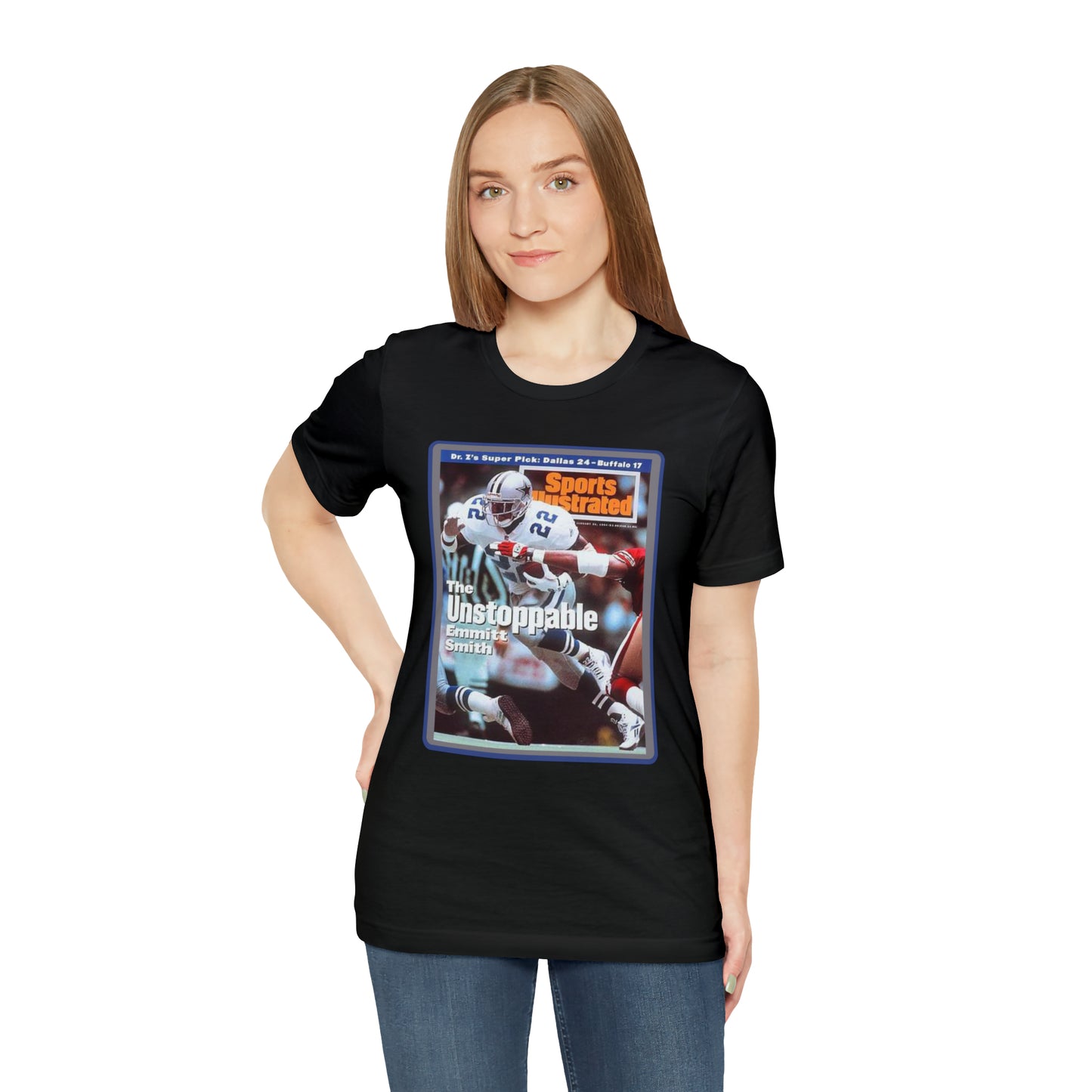 90s Throwback Dallas Cowboys Emmitt Smith v3 Sports Illustrated Magazine Unisex Jersey Short Sleeve Tee