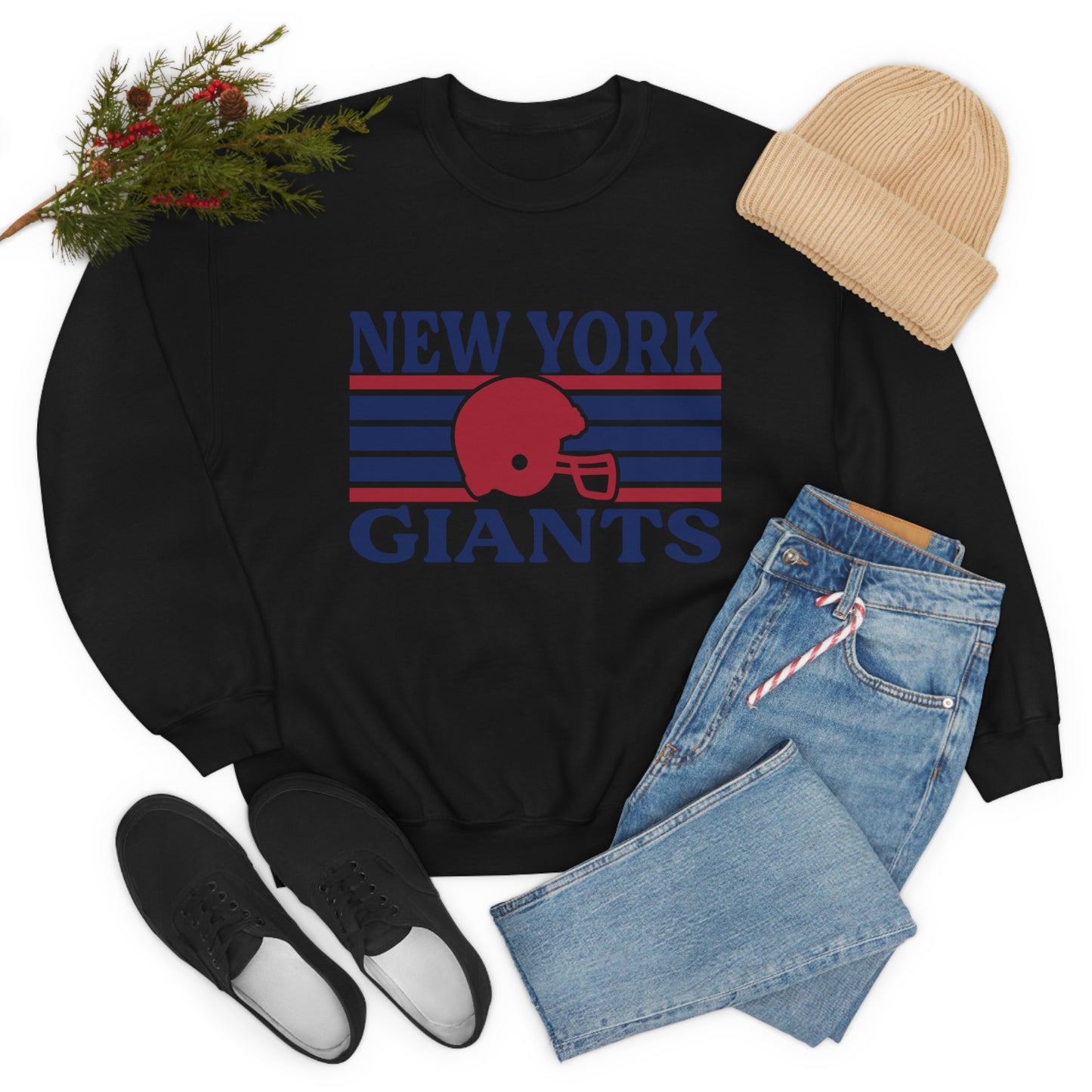 Retro Style New York Football Unisex Heavy Blend Crewneck Sweatshirt