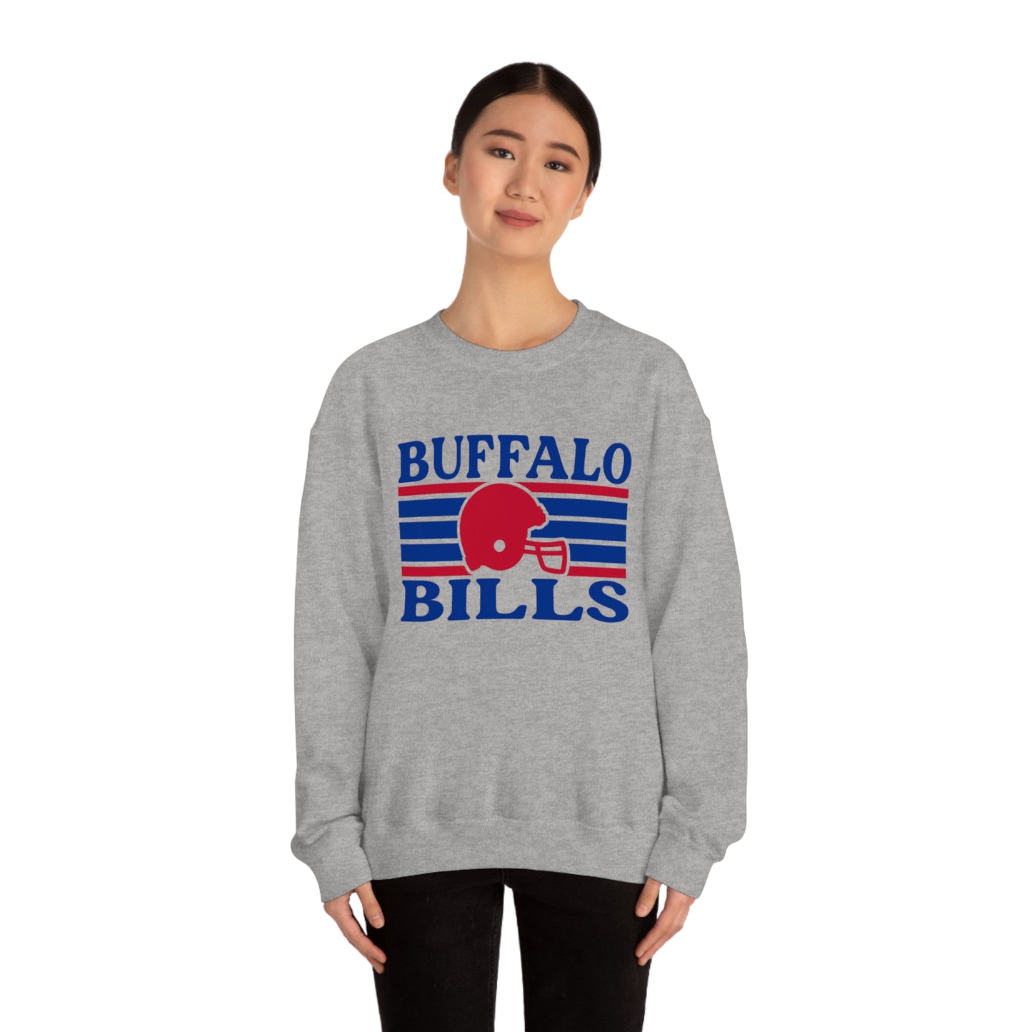 Retro Style Buffalo Football Unisex Heavy Blend Crewneck Sweatshirt