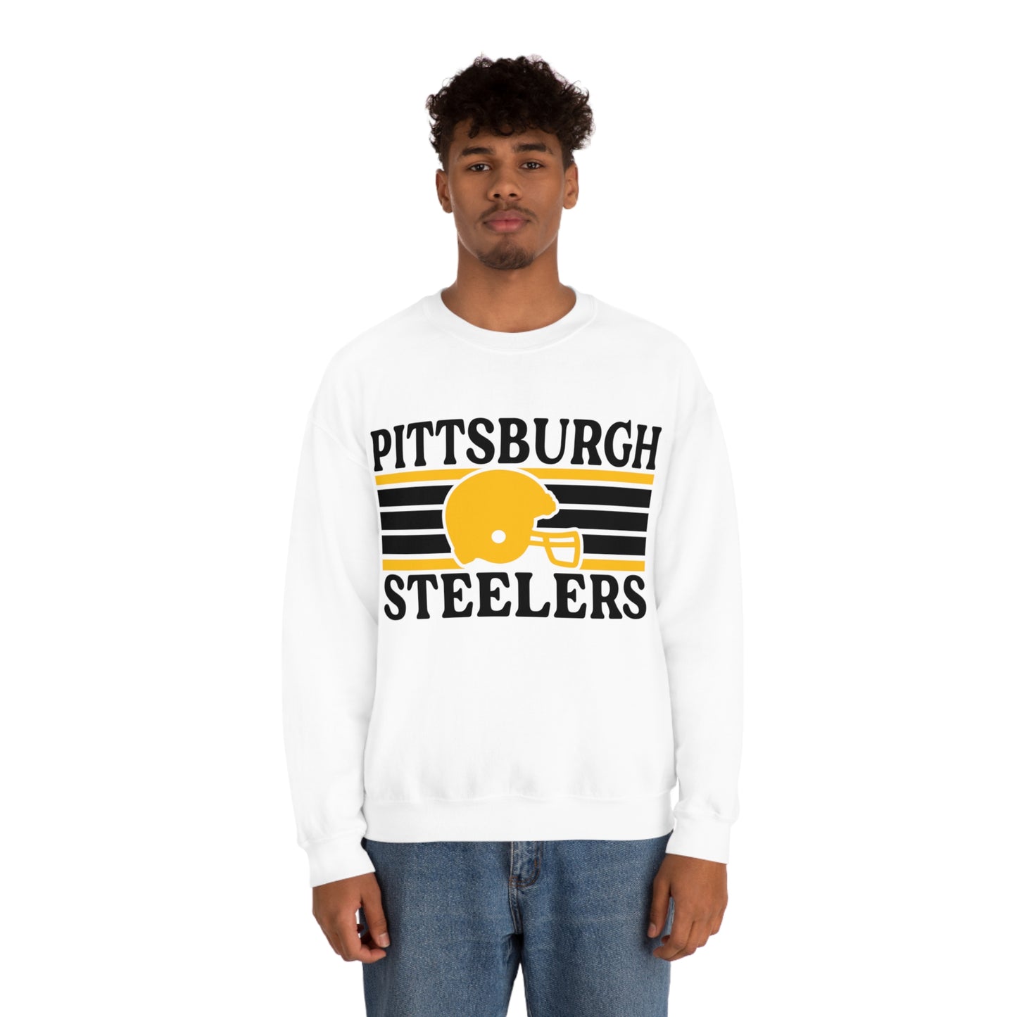 Retro Style Pittsburgh Football Unisex Heavy Blend Crewneck Sweatshirt