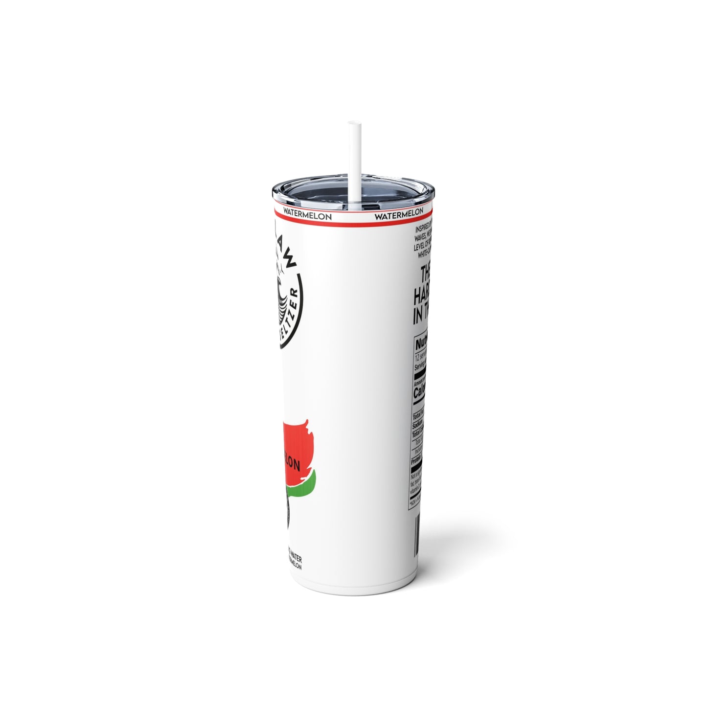 Seltzer Inspired Skinny Steel Tumbler with Straw, 20oz