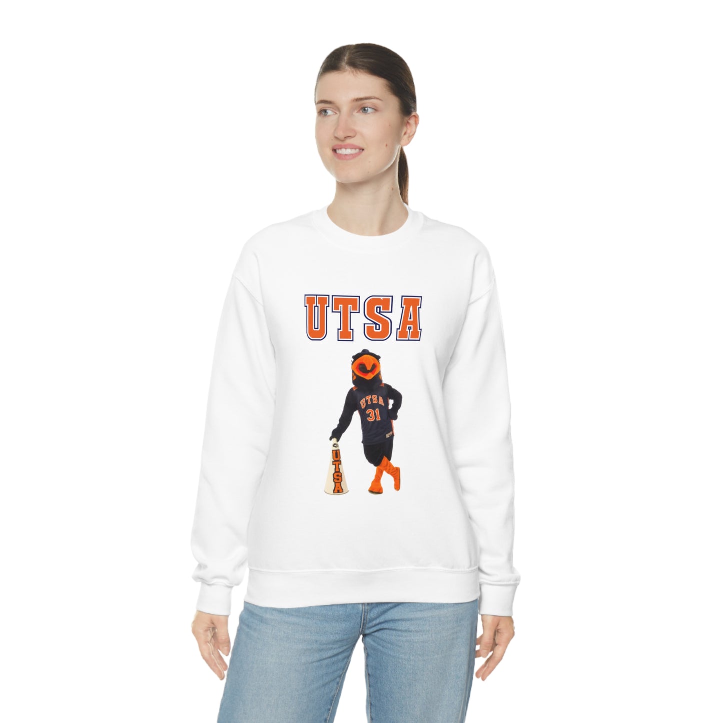 UTSA Mascot Roadrunner San Antonio Texas Unisex Heavy Blend Crewneck Sweatshirt