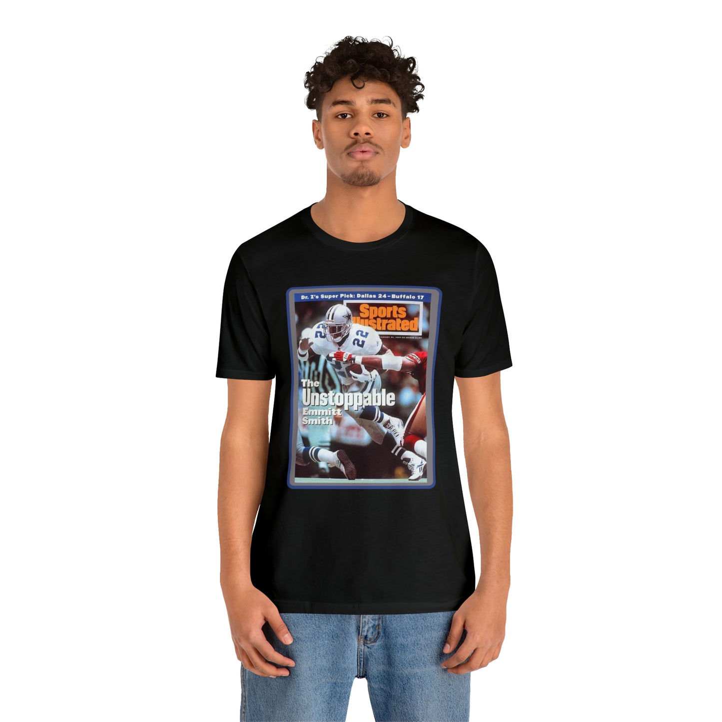 90s Throwback Dallas Cowboys Emmitt Smith v3 Sports Illustrated Magazine Unisex Jersey Short Sleeve Tee