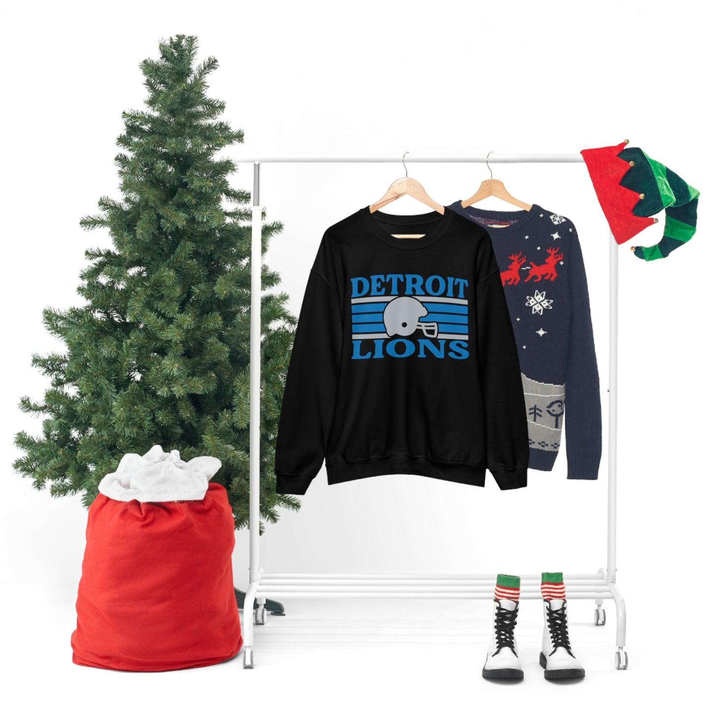 Retro Style Detroit Football Unisex Heavy Blend Crewneck Sweatshirt