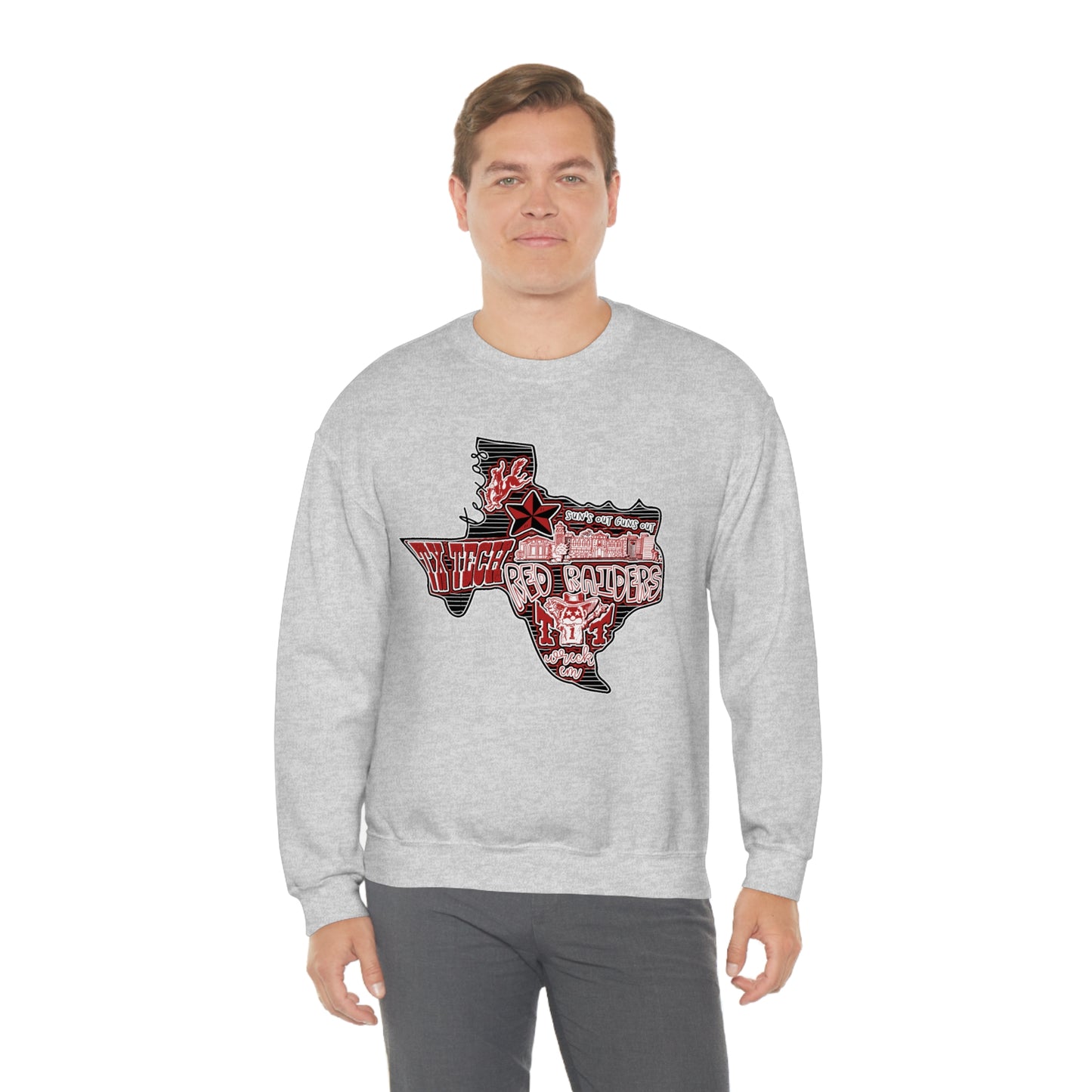 Texas Tech Lubbock Football Unisex Heavy Blend Crewneck Sweatshirt