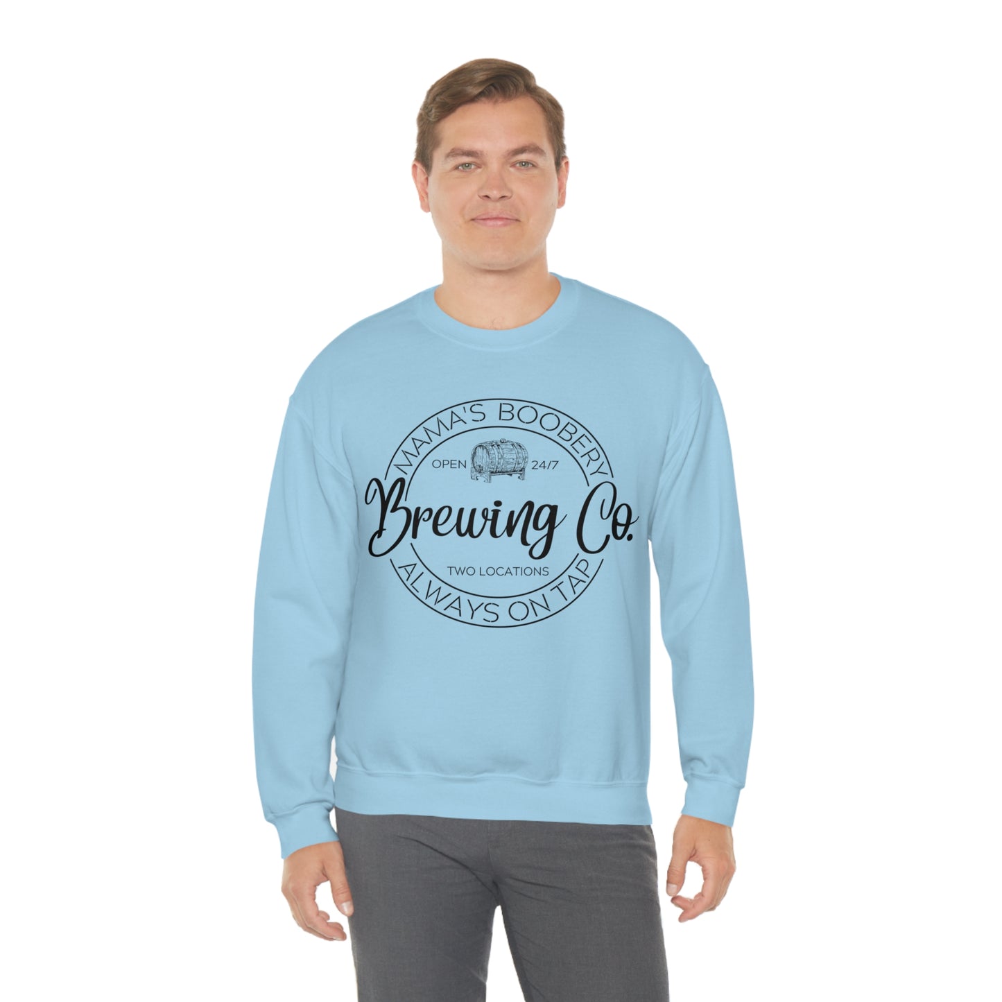 Moms Boobery Brewery Unisex DryBlend® Crewneck Sweatshirt