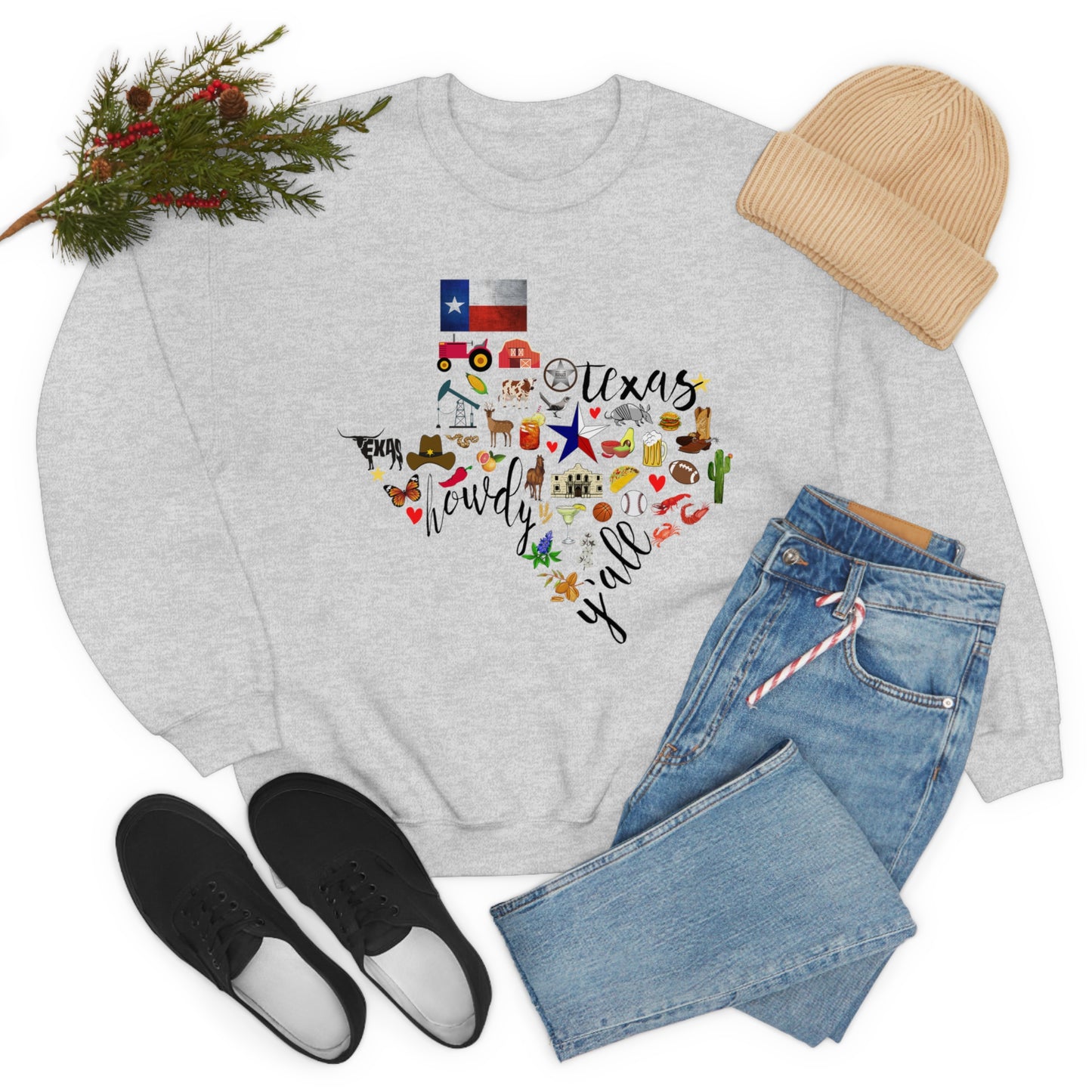 Texas Love Unisex Heavy Blend Crewneck Sweatshirt