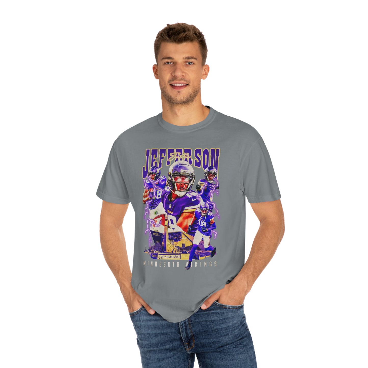 Jefferson Vikings Football Unisex Garment-Dyed T-shirt