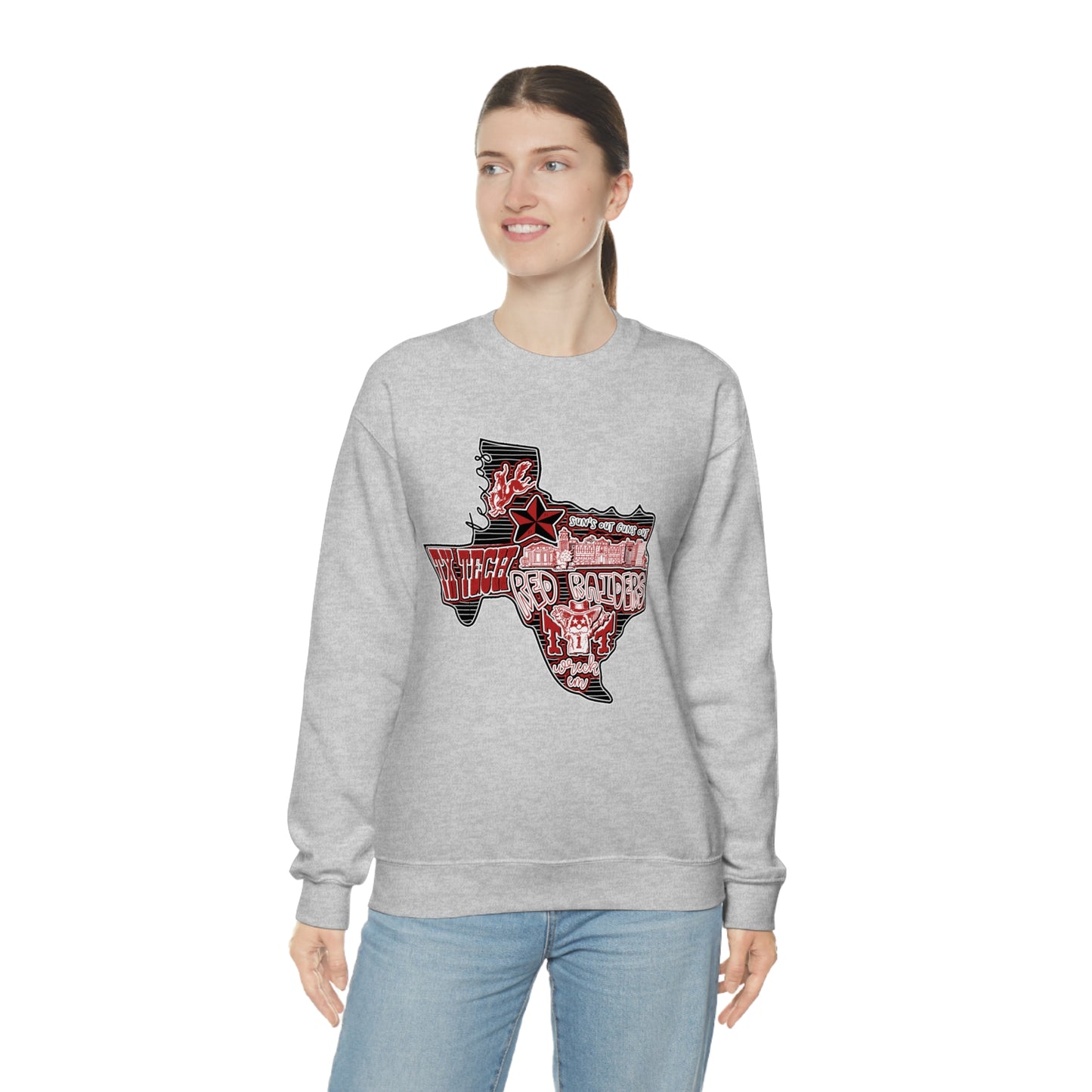 Texas Tech Lubbock Football Unisex Heavy Blend Crewneck Sweatshirt
