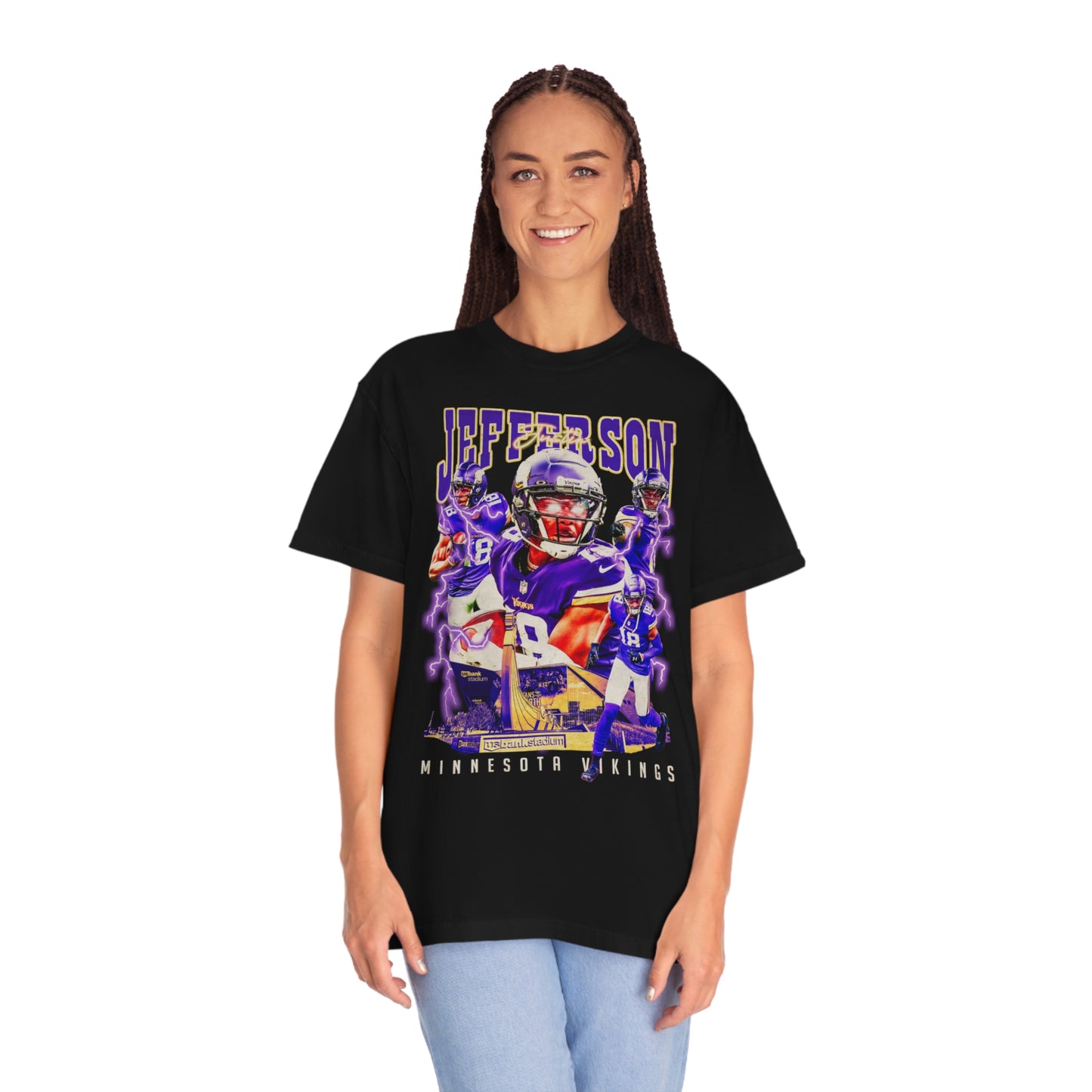 Jefferson Vikings Football Unisex Garment-Dyed T-shirt