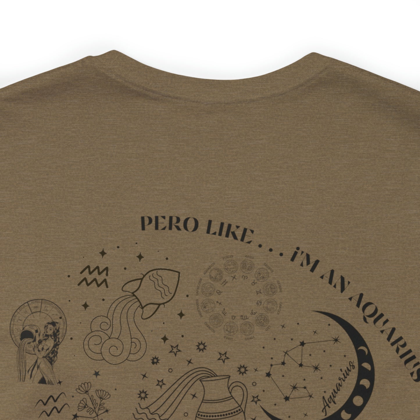 Zodiac Aquarius - Astrology Unisex Jersey Short Sleeve Tee Front/Back Print