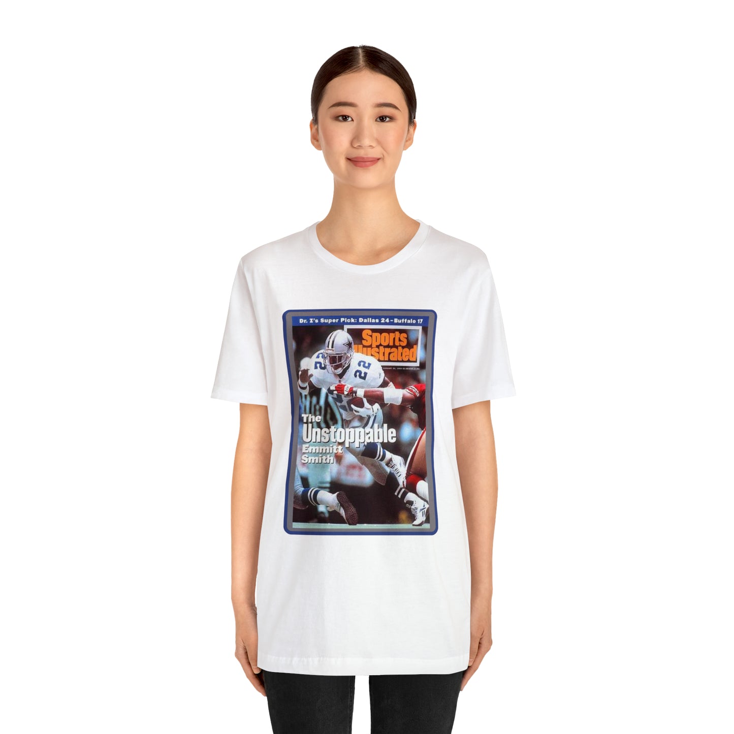 90s Throwback Dallas Cowboys Emmitt Smith v3 Sports Illustrated Magazine Unisex Jersey Short Sleeve Tee