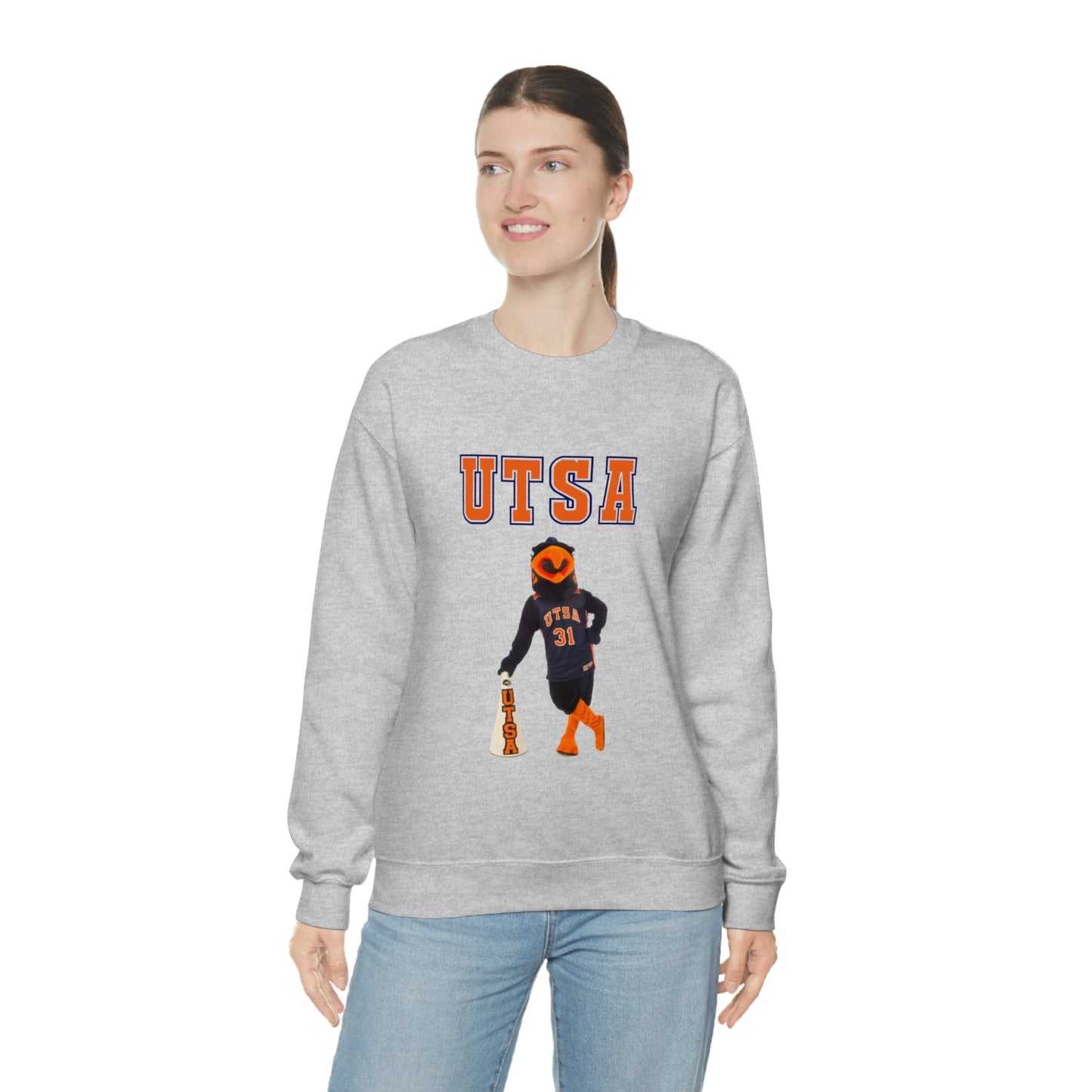 UTSA Mascot Roadrunner San Antonio Texas Unisex Heavy Blend Crewneck Sweatshirt