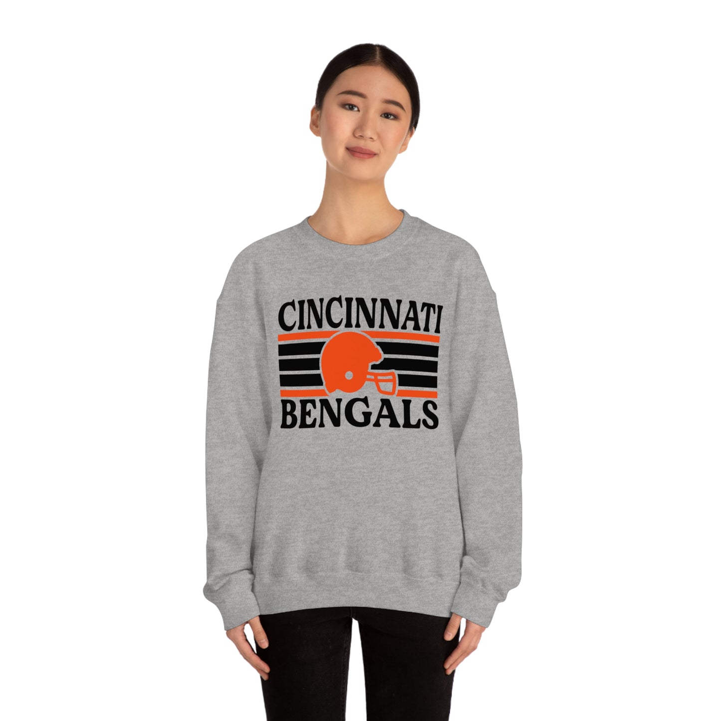 Retro Style Cincinnati Football Unisex Heavy Blend Crewneck Sweatshirt