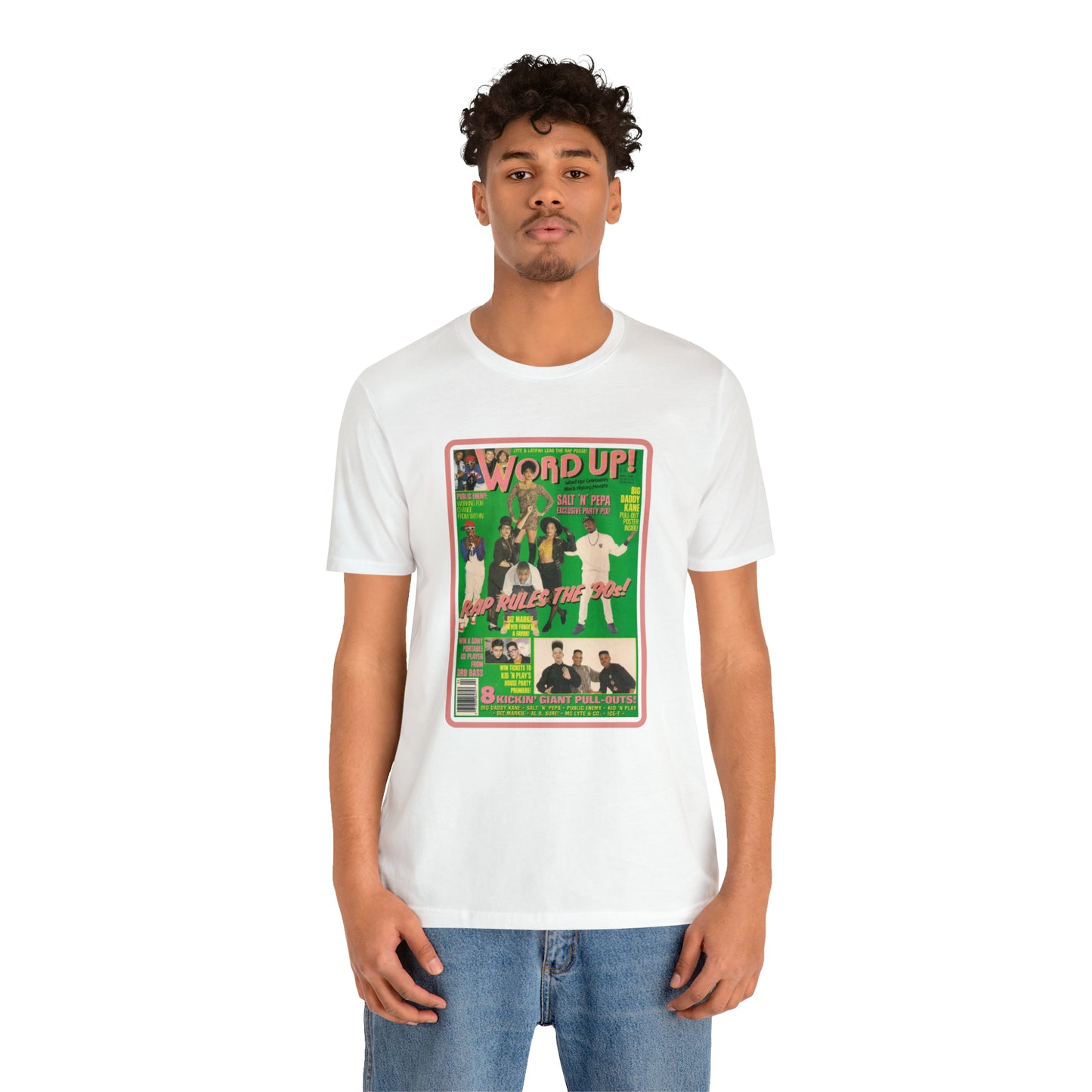 90s Throwback Word Up Magazine Unisex Jersey Short Sleeve Tee