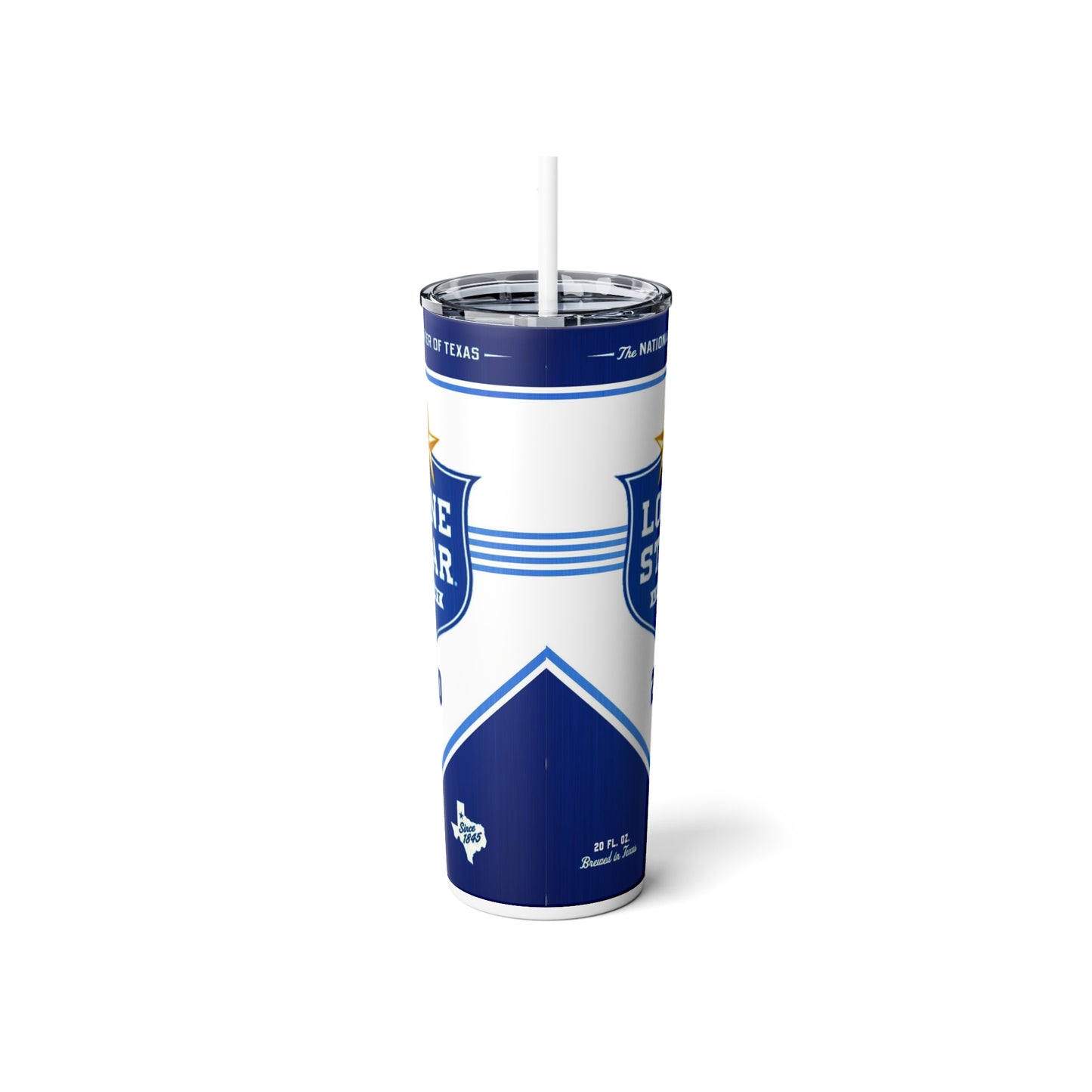 Beer Inspired Skinny Steel Tumbler with Straw, 20oz