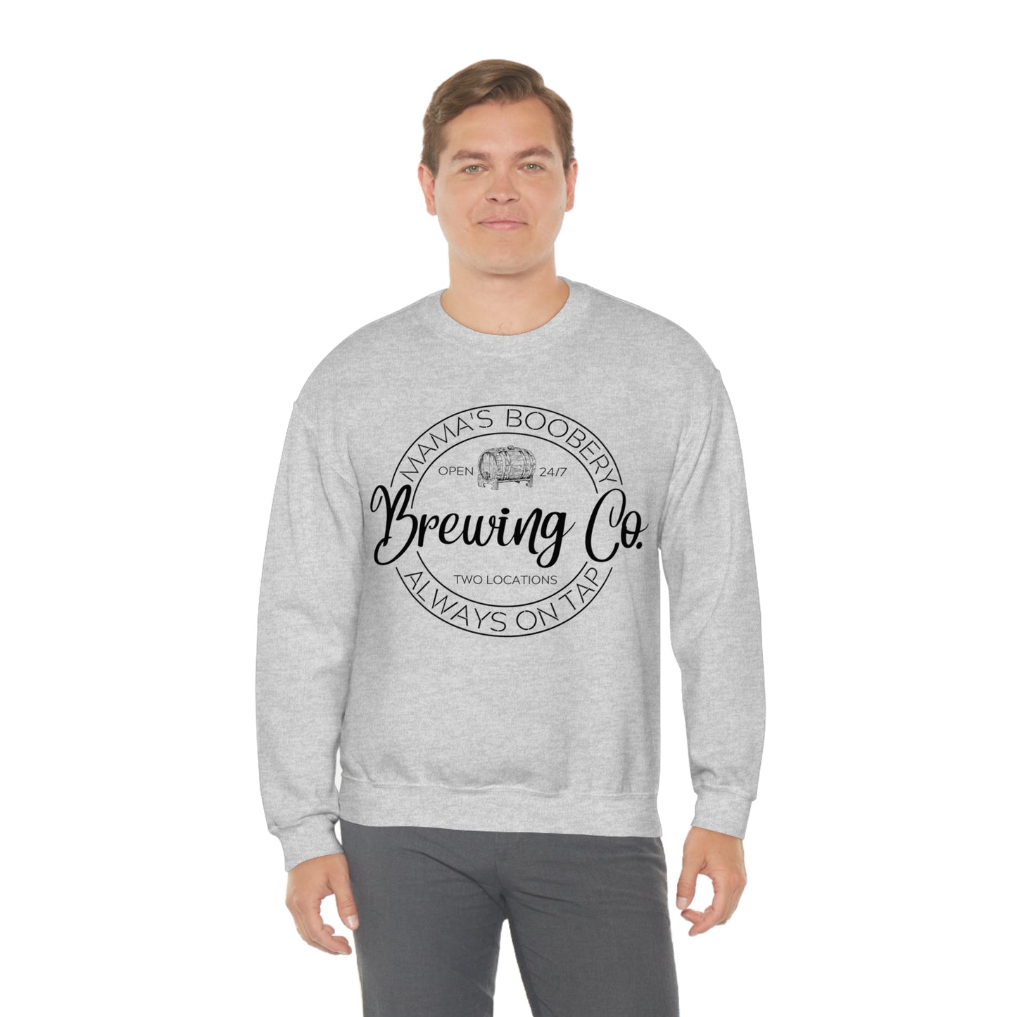Moms Boobery Brewery Unisex DryBlend® Crewneck Sweatshirt