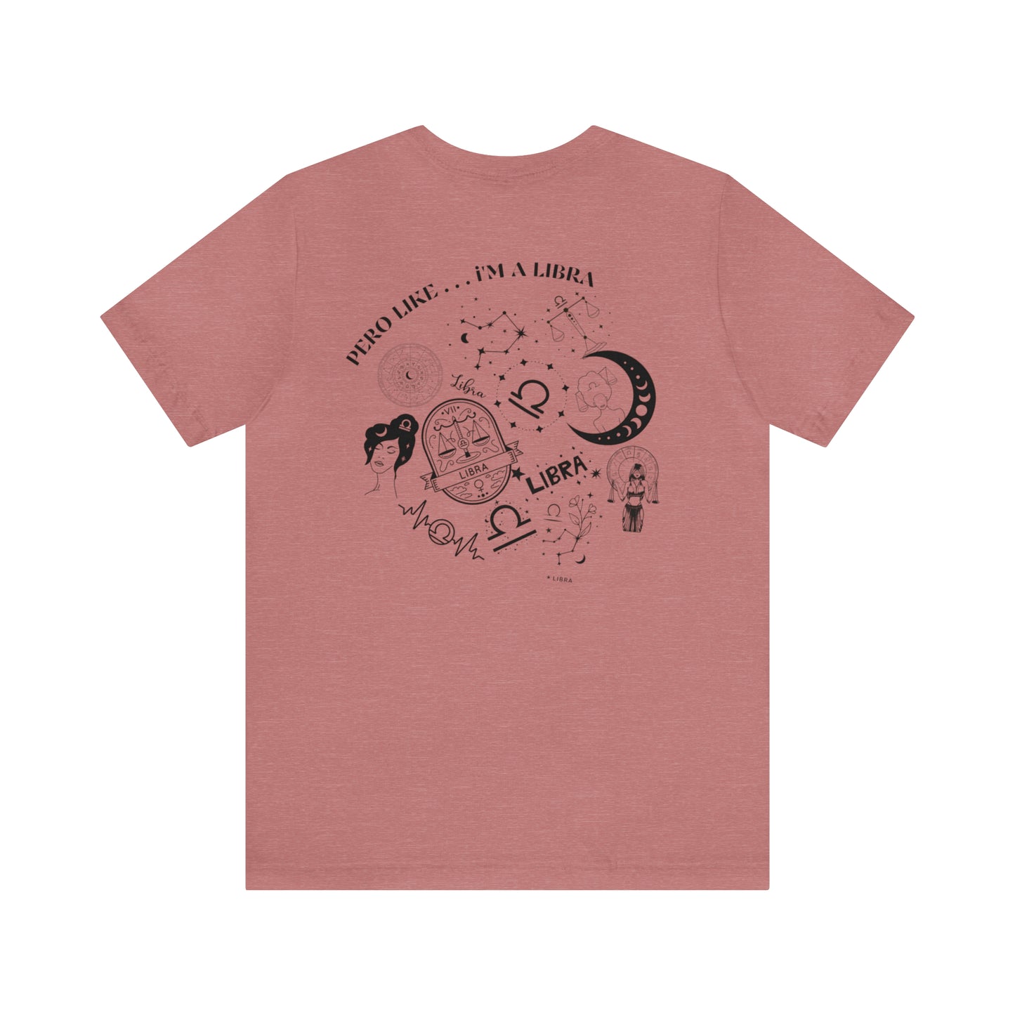 Zodiac Libra - Astrology Unisex Jersey Short Sleeve Tee Front/Back Print
