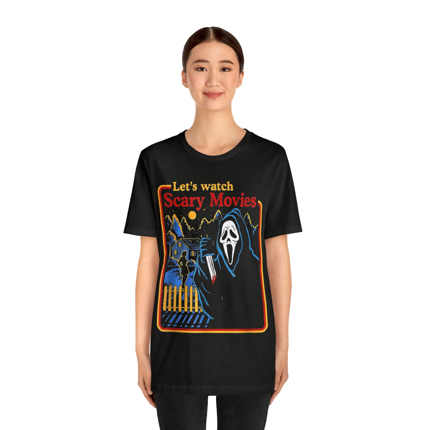 Scream Let's Watch Scary Movies | Unisex Jersey Short Sleeve Tee