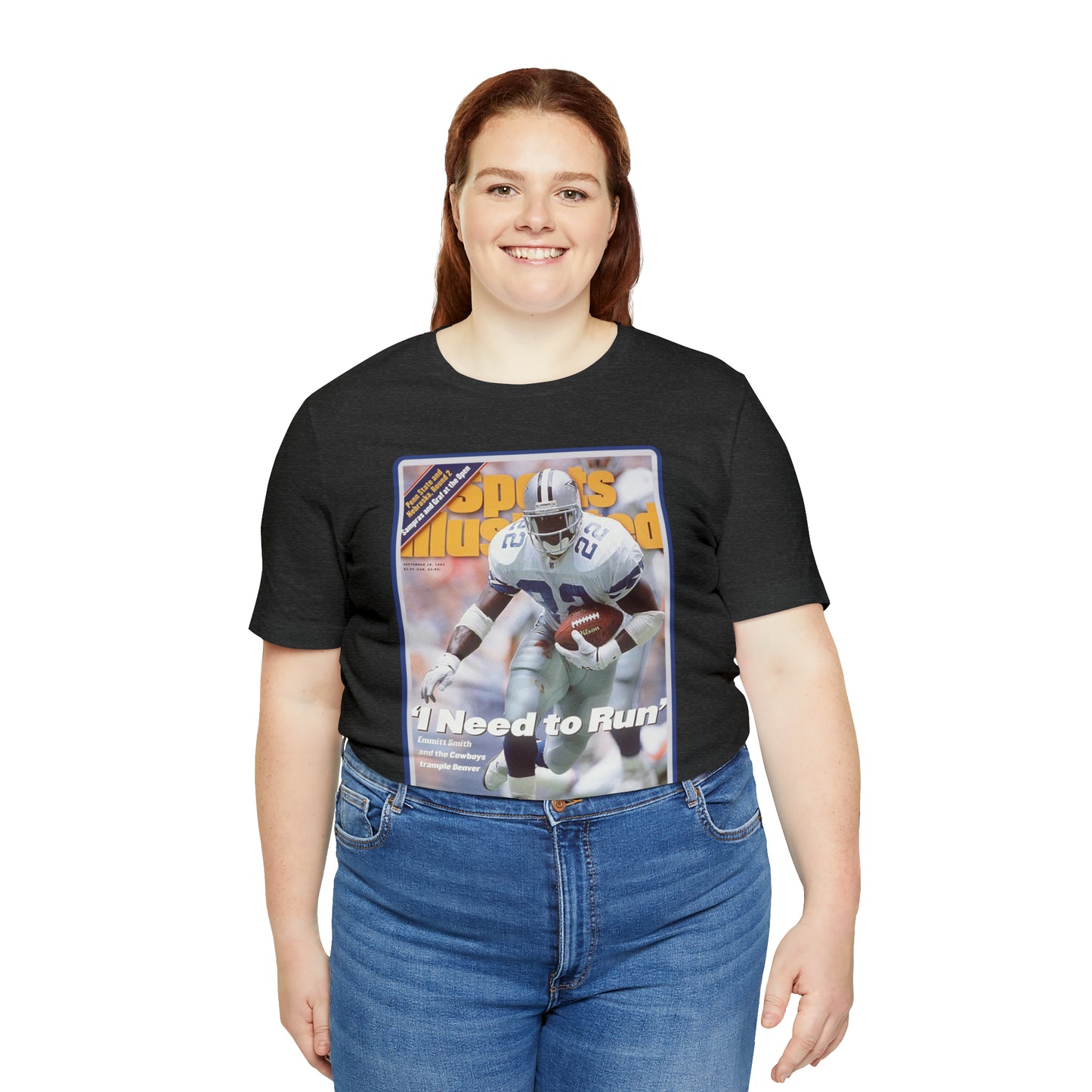 90s Throwback Dallas Cowboys Emmitt Smith v2 Sports Illustrated Magazine Unisex Jersey Short Sleeve Tee