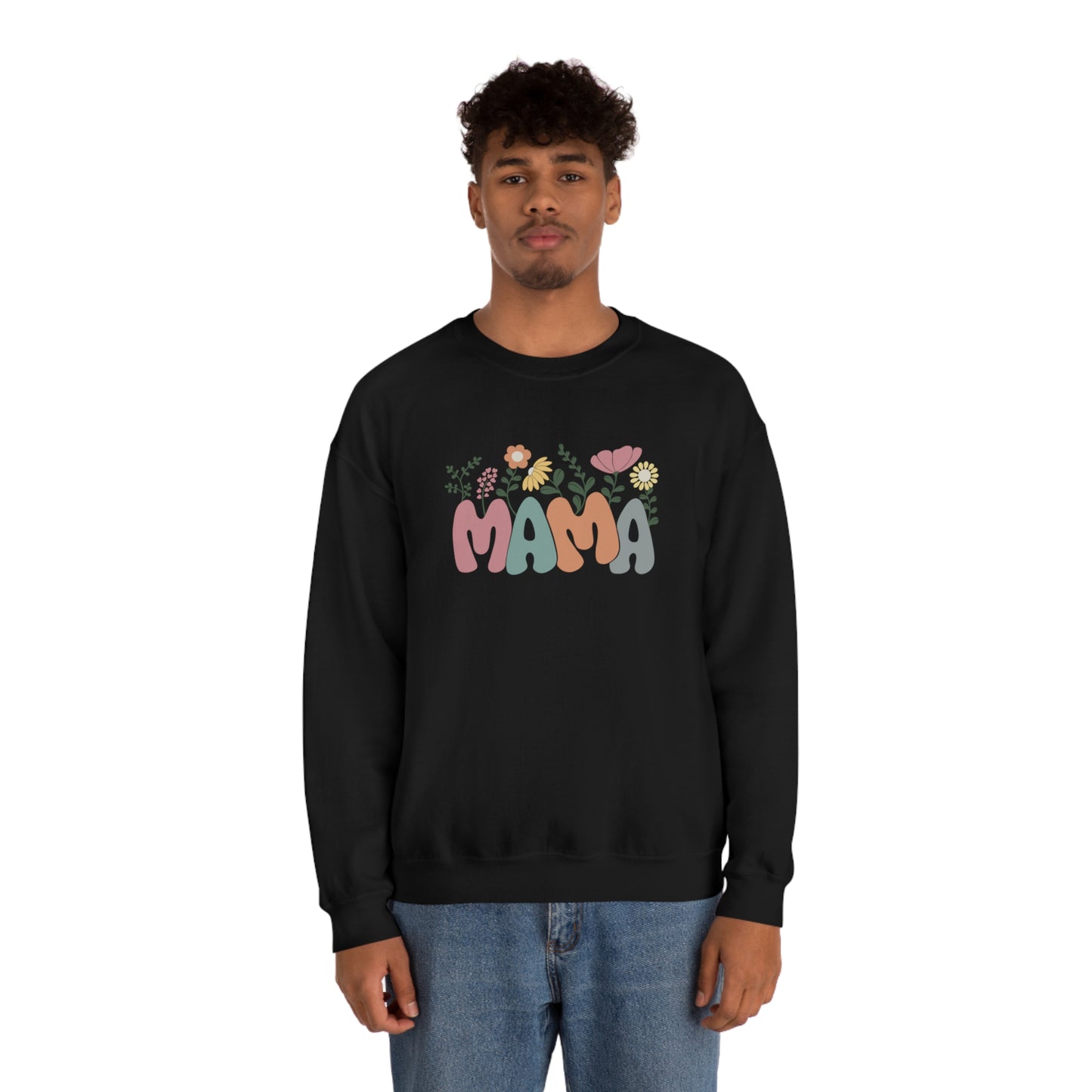 Mama Floral Unisex DryBlend® Crewneck Sweatshirt