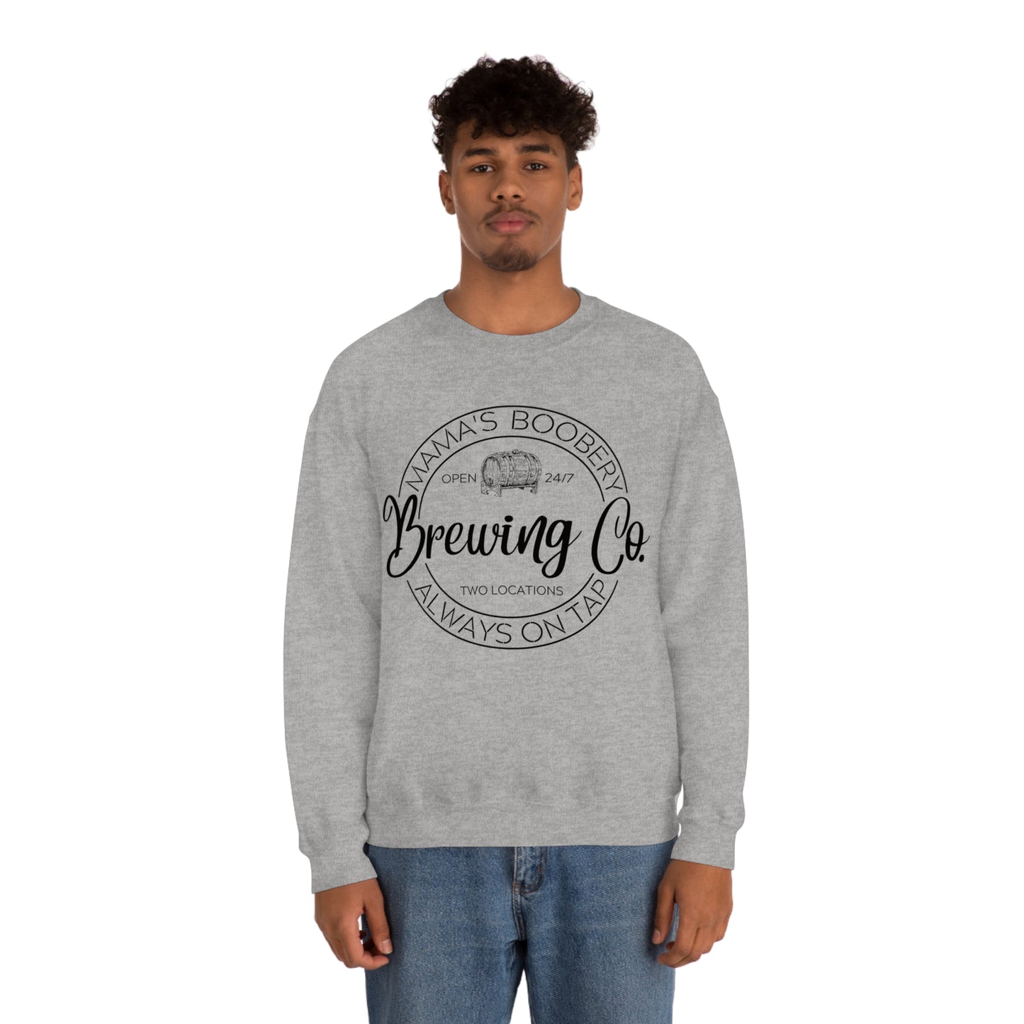 Moms Boobery Brewery Unisex DryBlend® Crewneck Sweatshirt