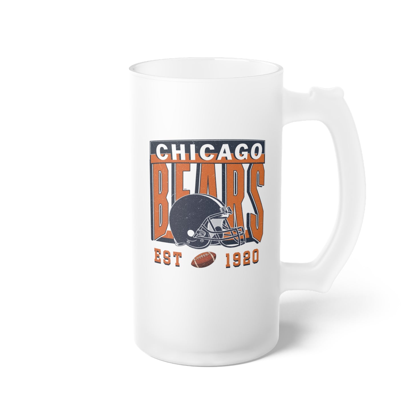 Chicago Football Frosted Glass Beer Mug