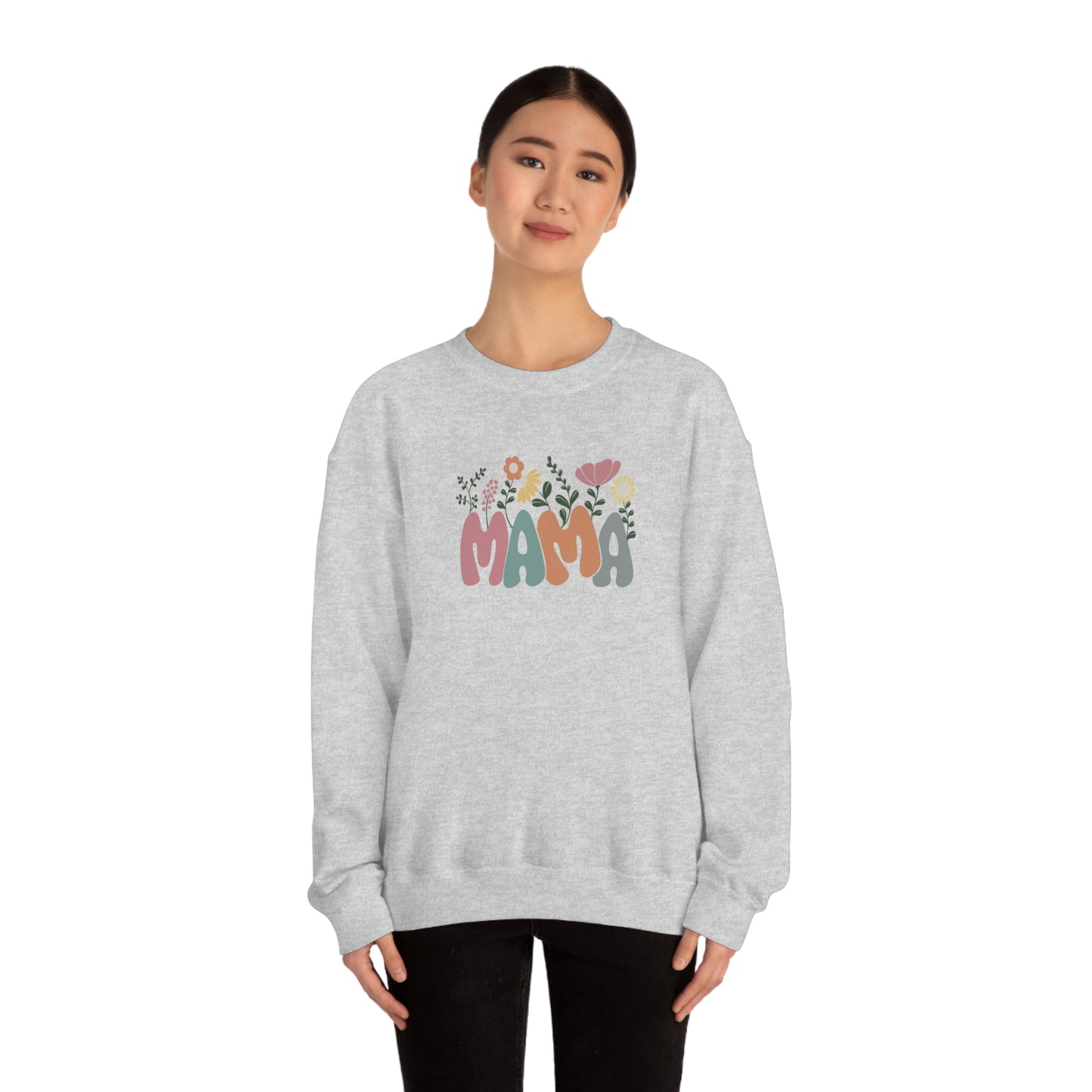 Mama Floral Unisex DryBlend® Crewneck Sweatshirt
