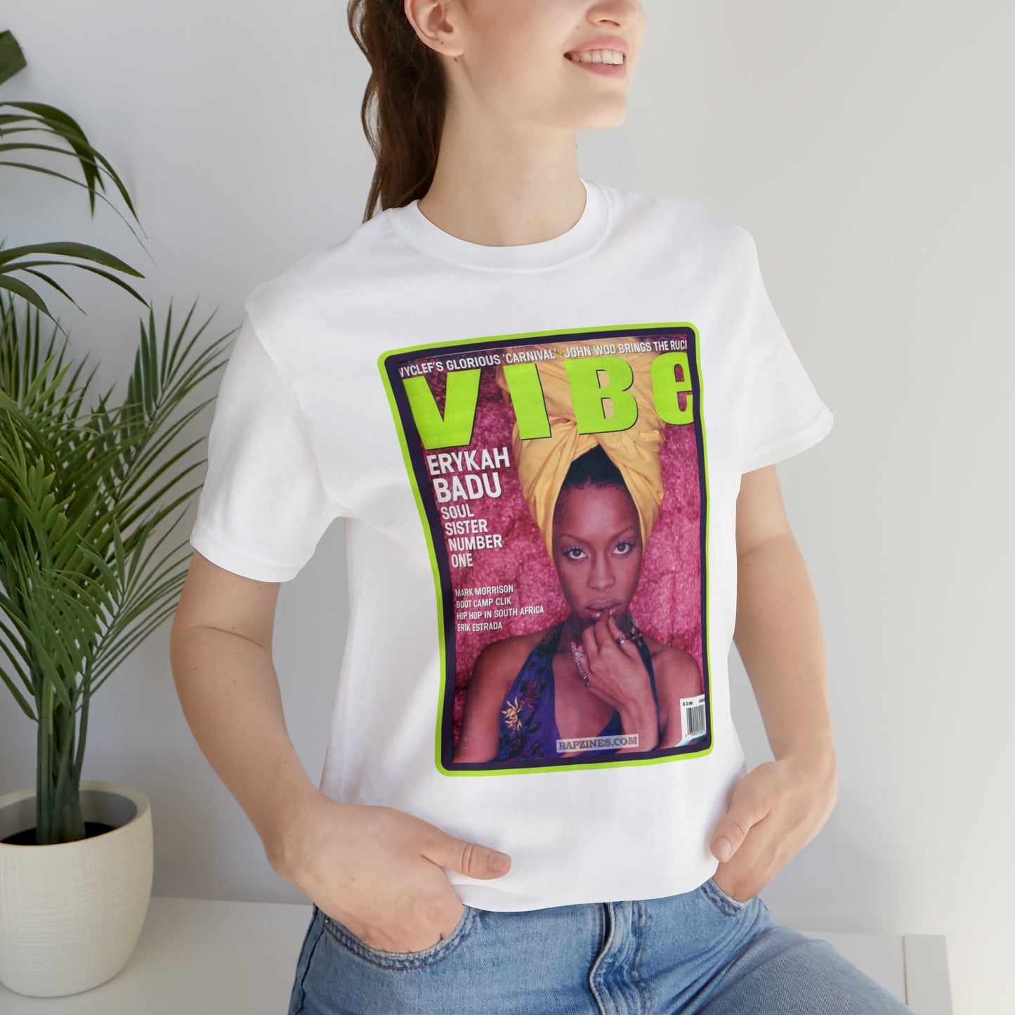 90s Throwback Erykah Badu Vibe Magazine Unisex Jersey Short Sleeve Tee