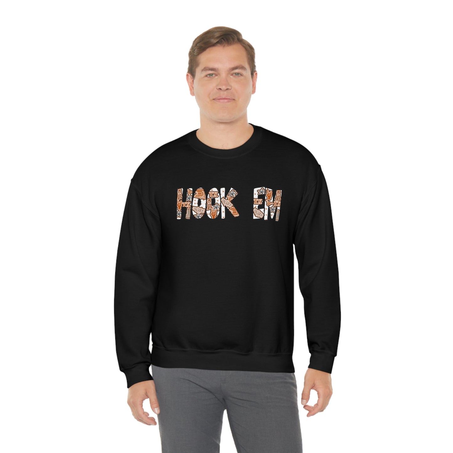 UT Hook Em Austin Texas Longhorn Football Unisex Heavy Blend Crewneck Sweatshirt