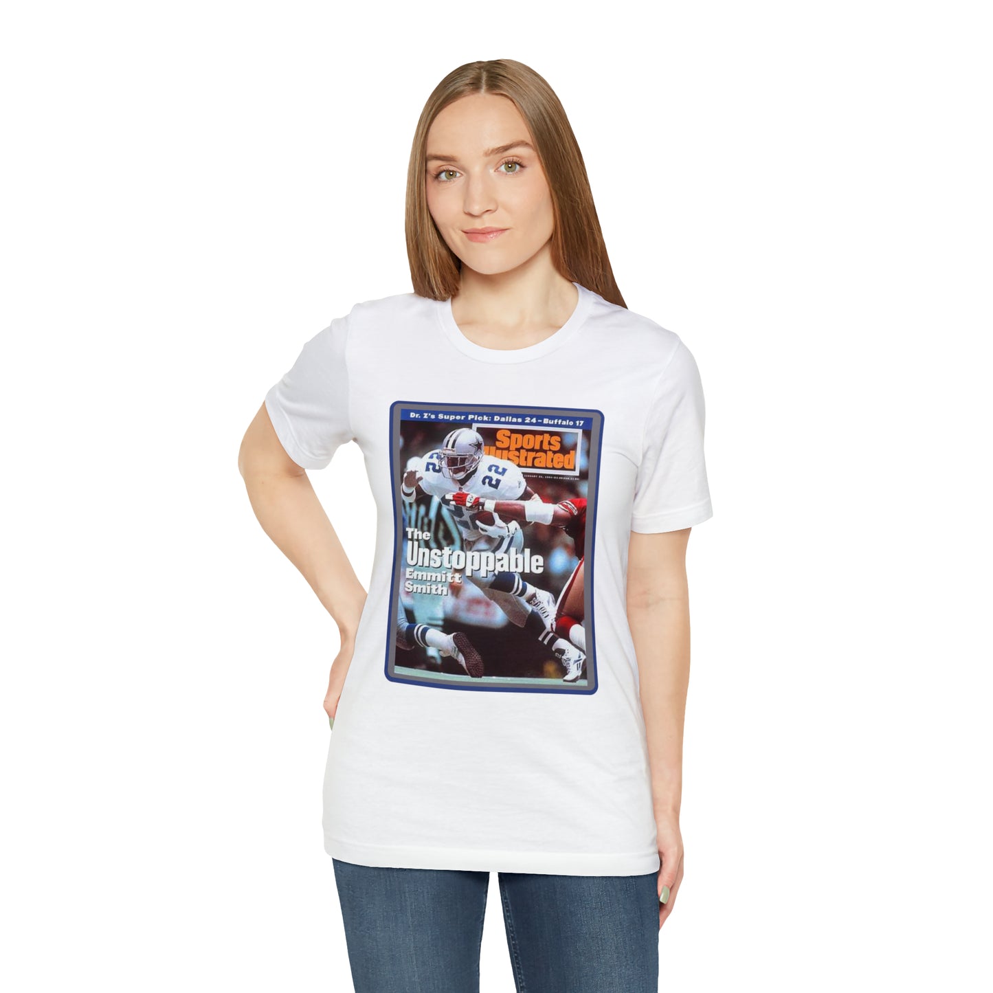90s Throwback Dallas Cowboys Emmitt Smith v3 Sports Illustrated Magazine Unisex Jersey Short Sleeve Tee