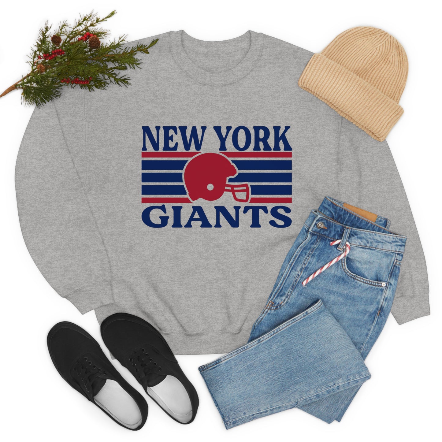Retro Style New York Football Unisex Heavy Blend Crewneck Sweatshirt